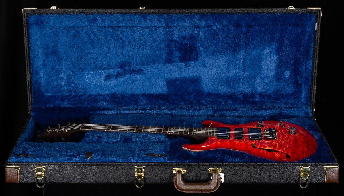 PRS Wood Library Willcutt Exclusive Special Semi-Hollow Brazilian Quilt 10 Top Blood Orange (521)