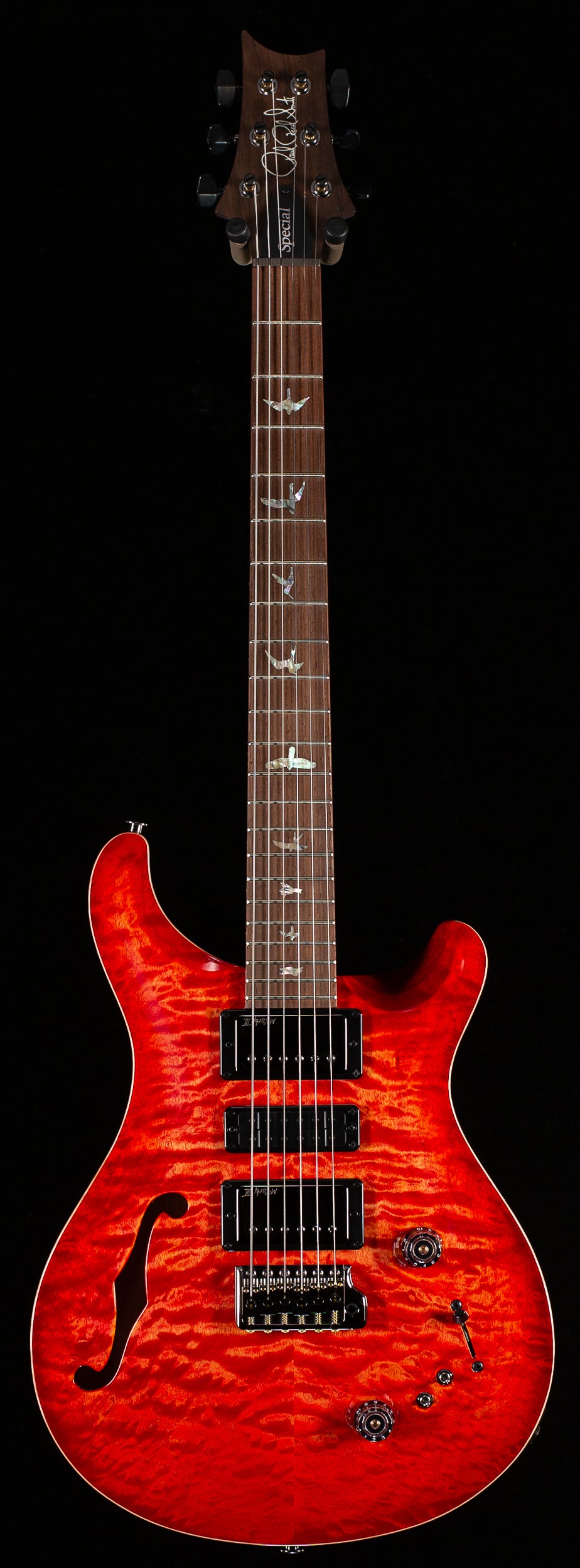 PRS Wood Library Willcutt Exclusive Special Semi-Hollow Brazilian Quilt 10 Top Blood Orange (523)