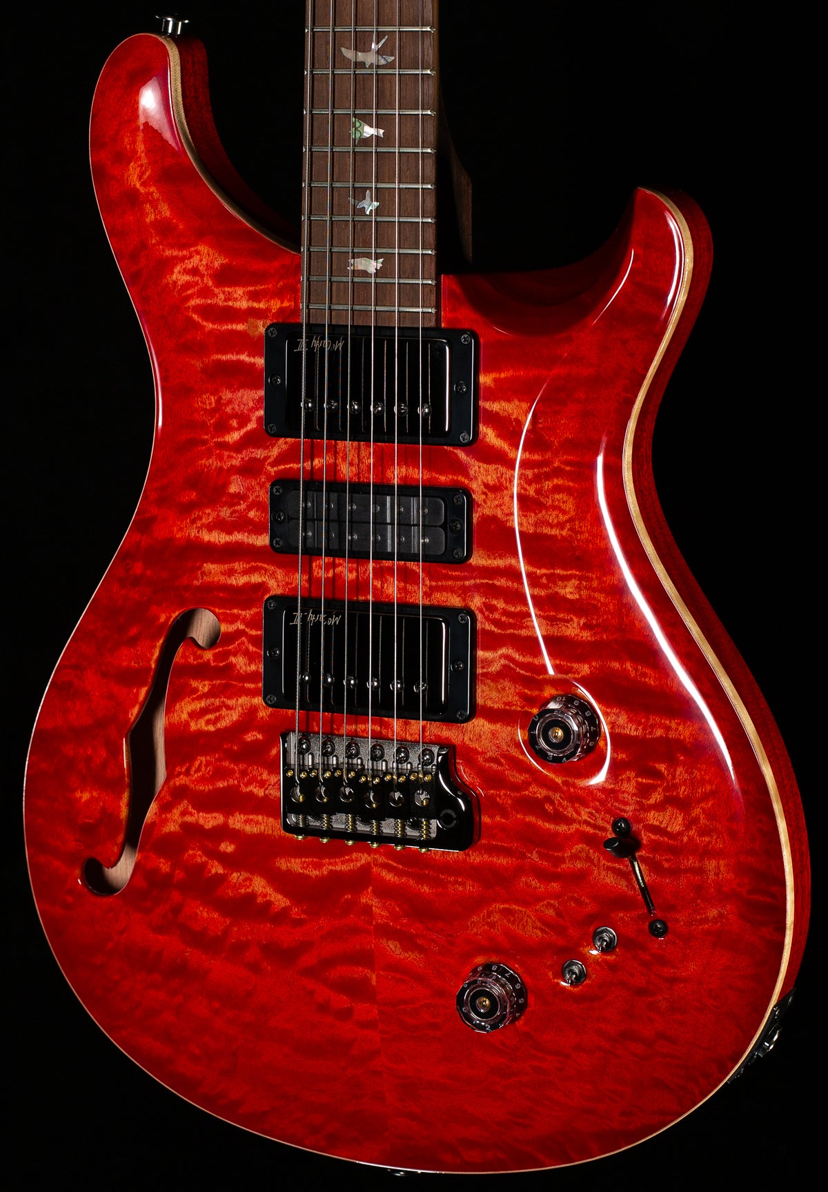 PRS Wood Library Willcutt Exclusive Special Semi-Hollow Brazilian Quilt 10 Top Blood Orange (523)