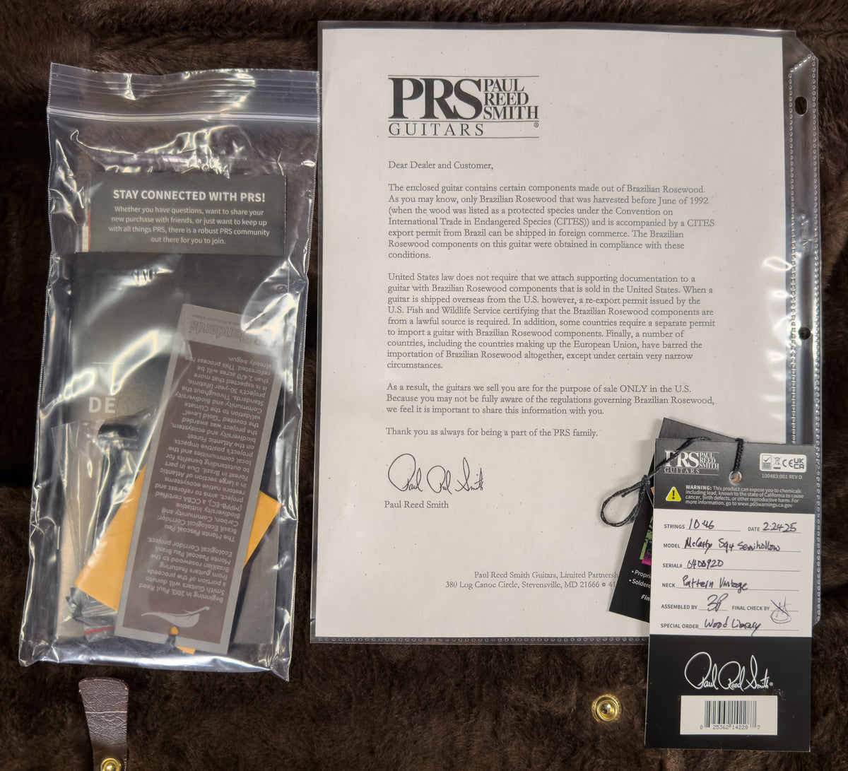 PRS Wood Library Willcutt Exclusive Semi-Hollow McCarty 594 Brazilian Rosewood Bonnie Pink (920)