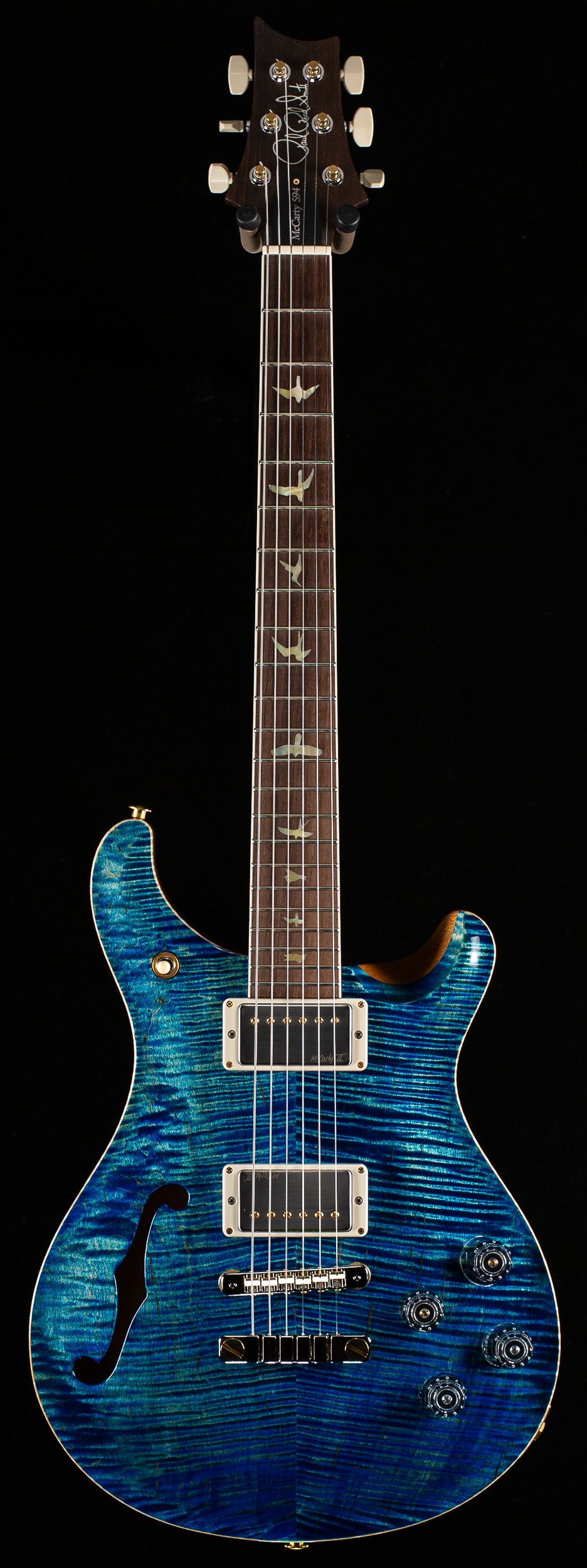 PRS Wood Library Willcutt Exclusive Semi-Hollow McCarty 594 Brazilian River Blue 10 Top (921)