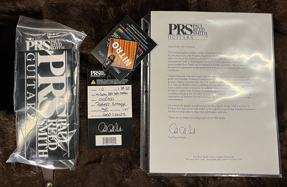 PRS Wood Library Willcutt Exclusive Semi-Hollow McCarty 594 Brazilian River Blue 10 Top (921)