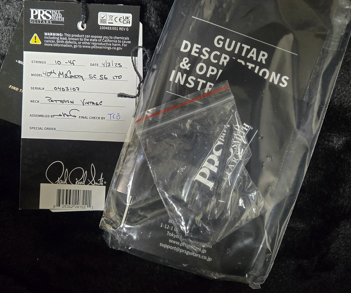 PRS 40th Anniversary McCarty SC56 Limited Edition Translucent Black (107)