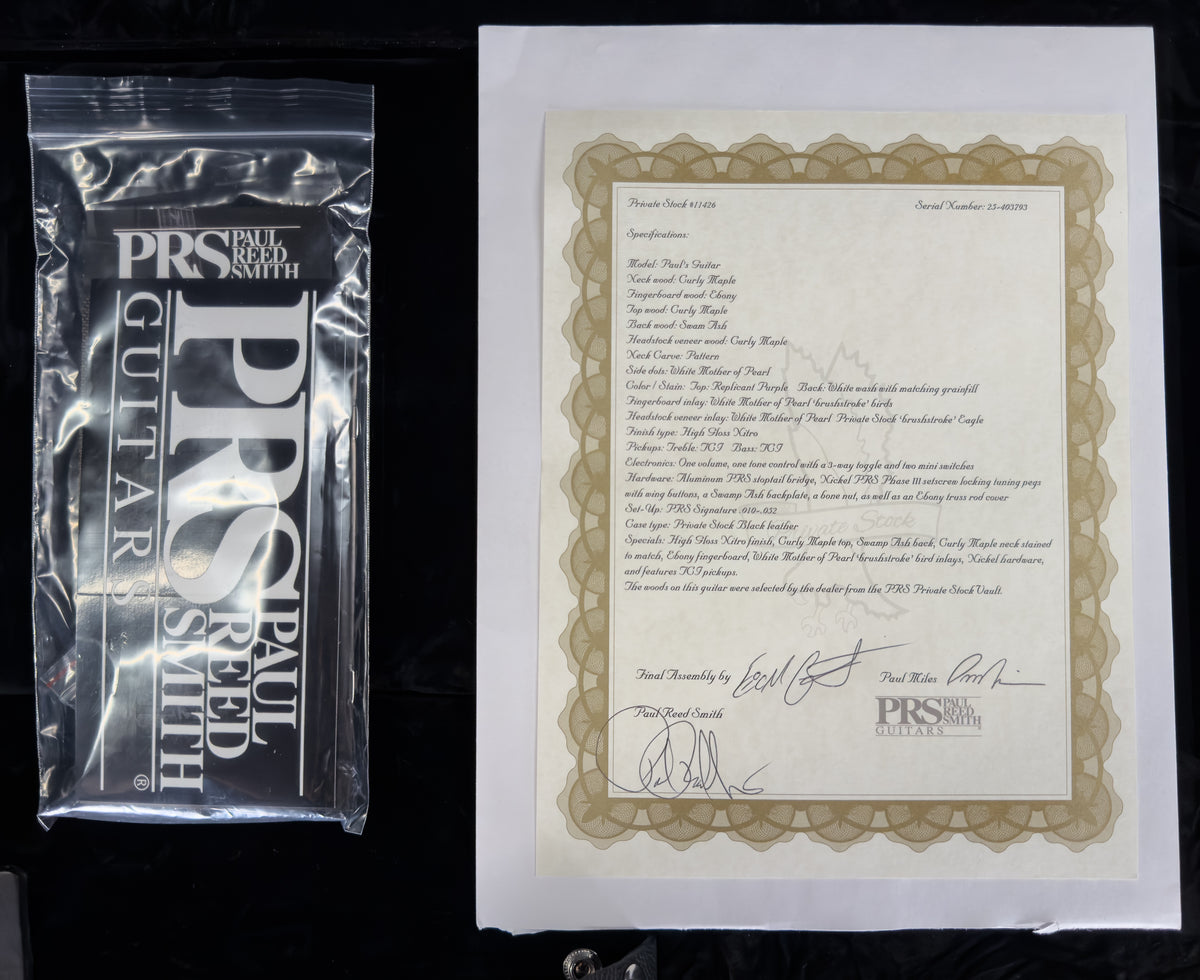 PRS Private Stock 11426 Paul's Guitar Replicant Purple/White Wash with Matching Grainfill (793)