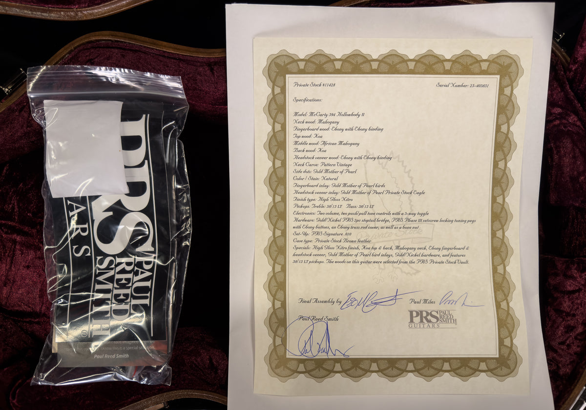 PRS Private Stock 11428 McCarty 594 Hollowbody II Koa Natural (851)