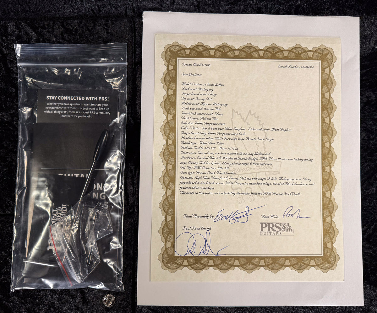 PRS Private Stock 11733 Custom 24 White Doghair Ash Top (358)