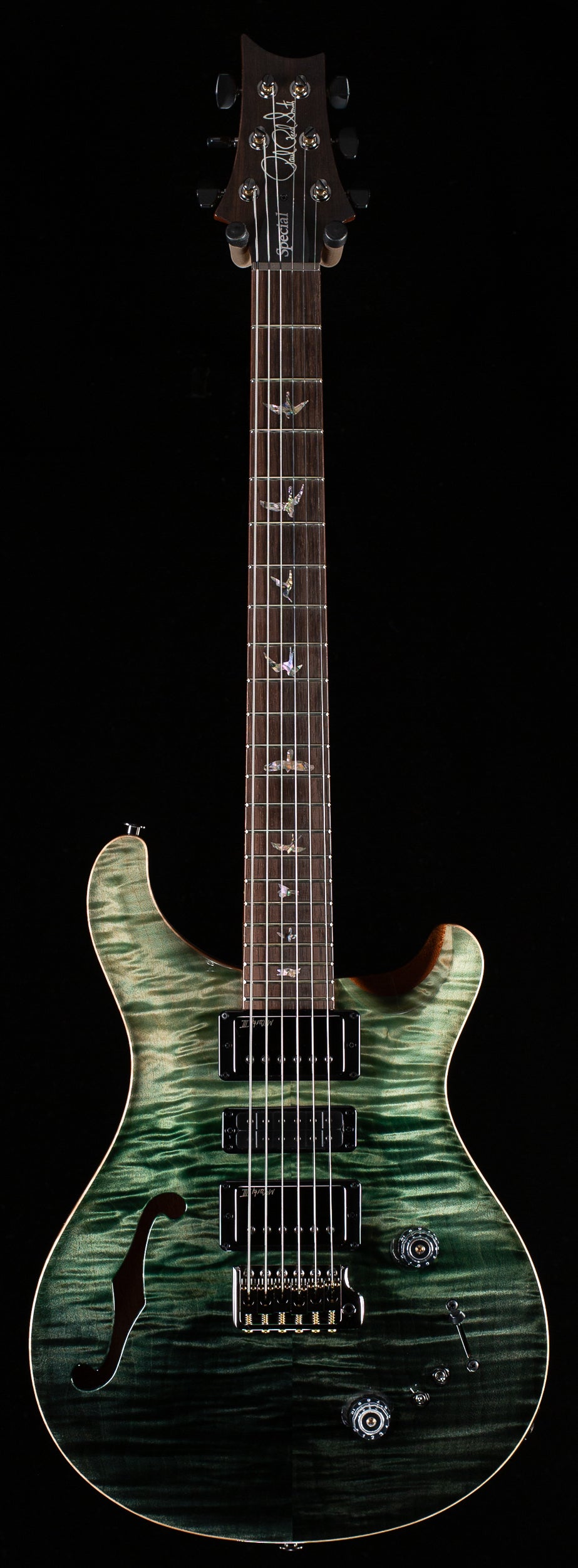 PRS Wood Library Willcutt Exclusive Special Semi-Hollow Trampas Green Fade 10 Top (926)