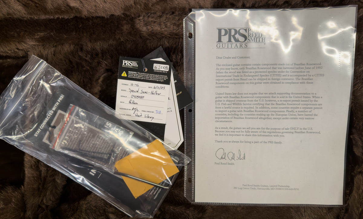 PRS Wood Library Willcutt Exclusive Special Semi-Hollow McCarty Tobacco Sunburst 10 Top (927)