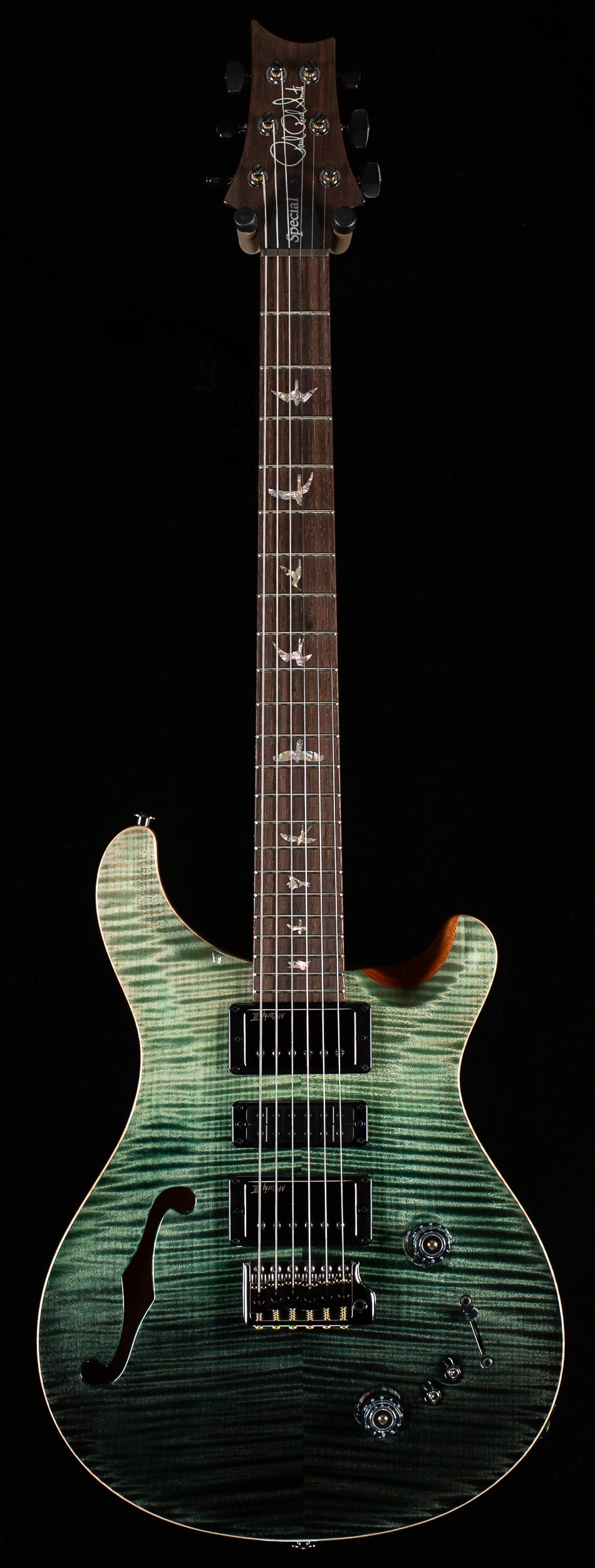 PRS Wood Library Willcutt Exclusive Special Semi-Hollow Trampas Green Fade 10 Top (928)