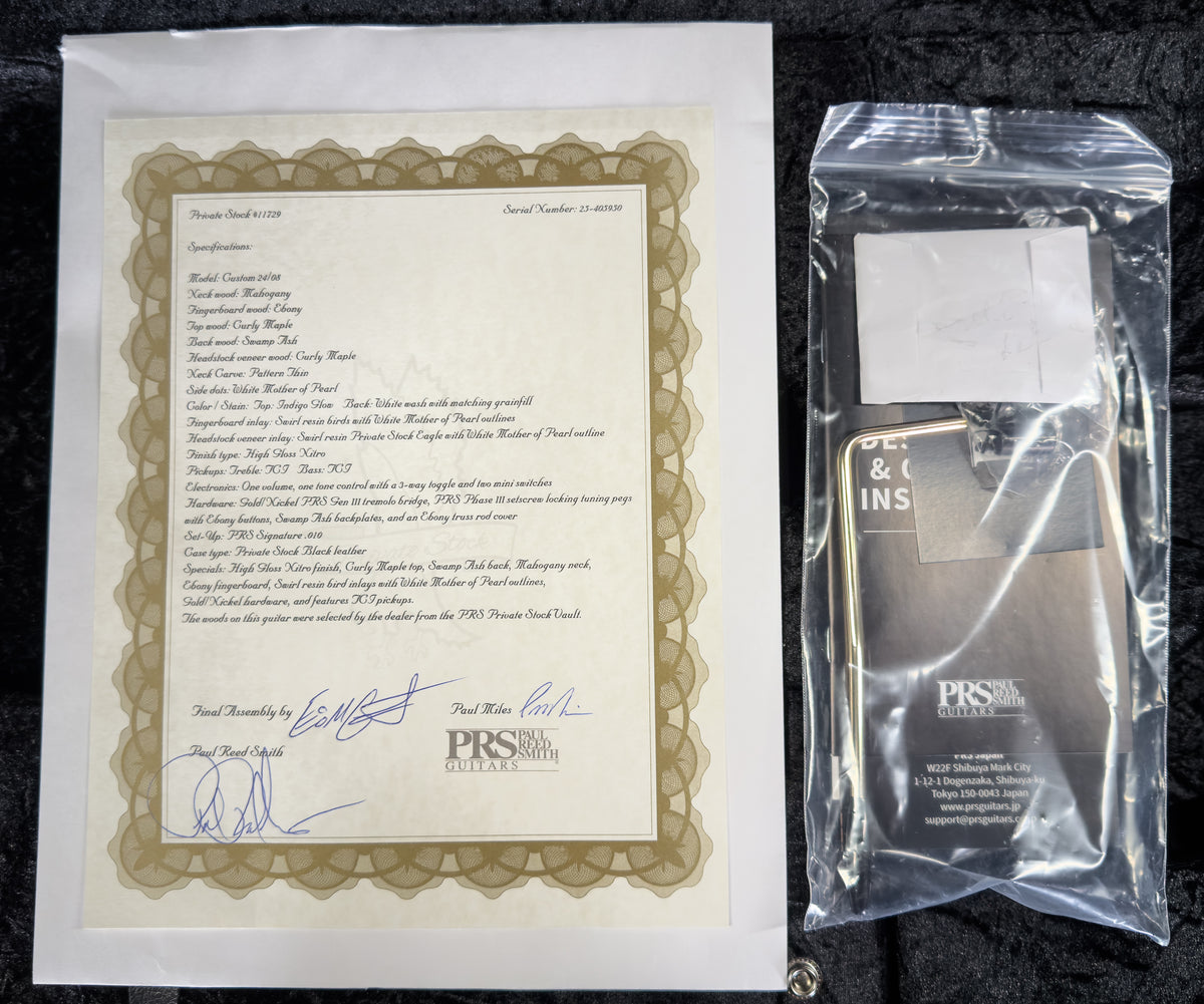 PRS Private Stock 11729 Custom 24-08 Indigo Glow with White Wash Back (950)