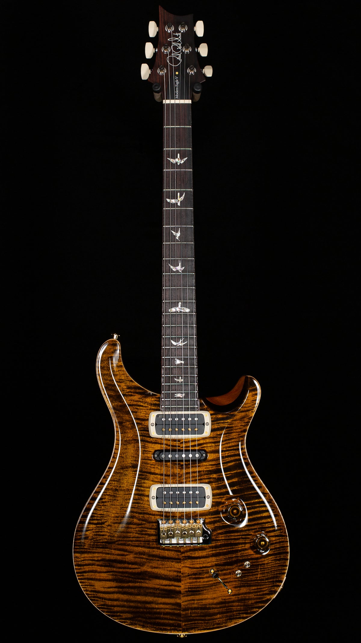 PRS Modern Eagle V 10 top Yellow Tiger (224)