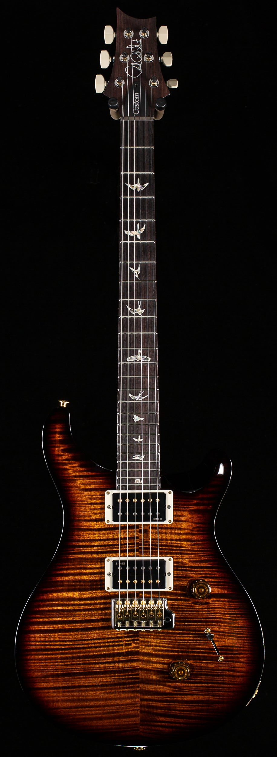 PRS Custom 24 Black Gold Wraparound Burst 10 Top (347)