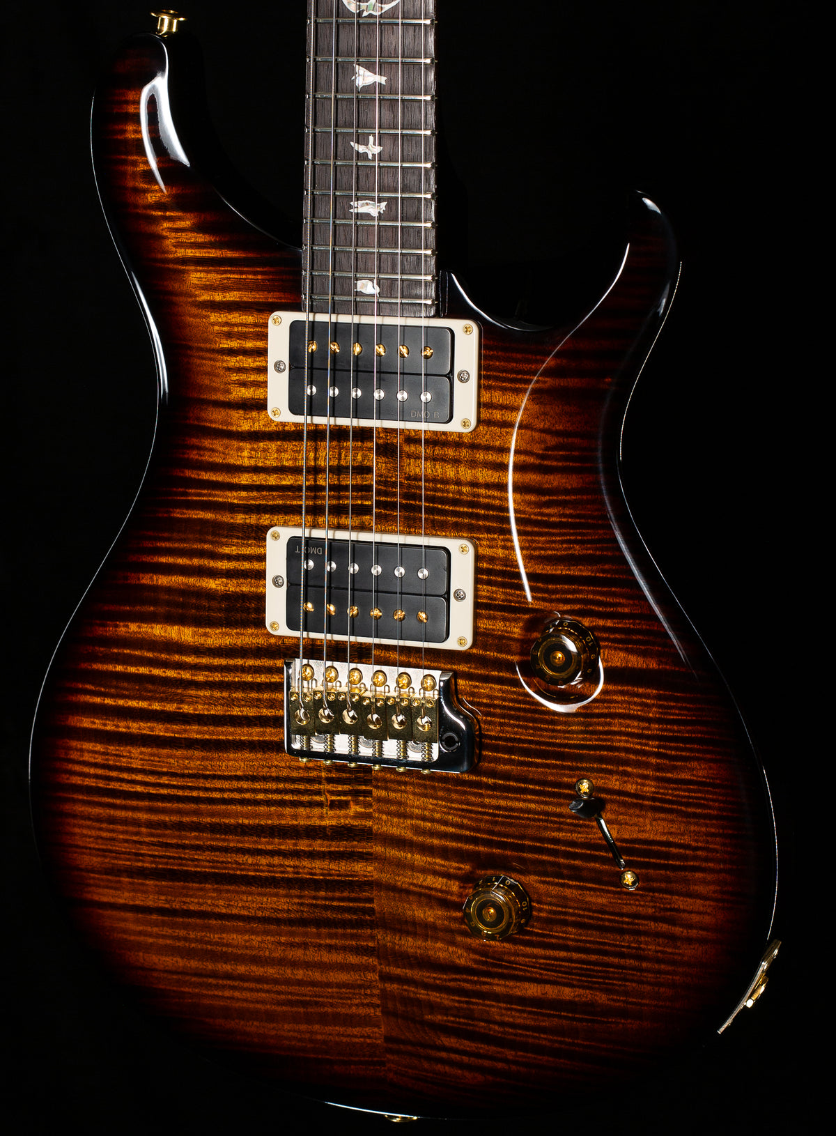 PRS Custom 24 Black Gold Wraparound Burst 10 Top (347)