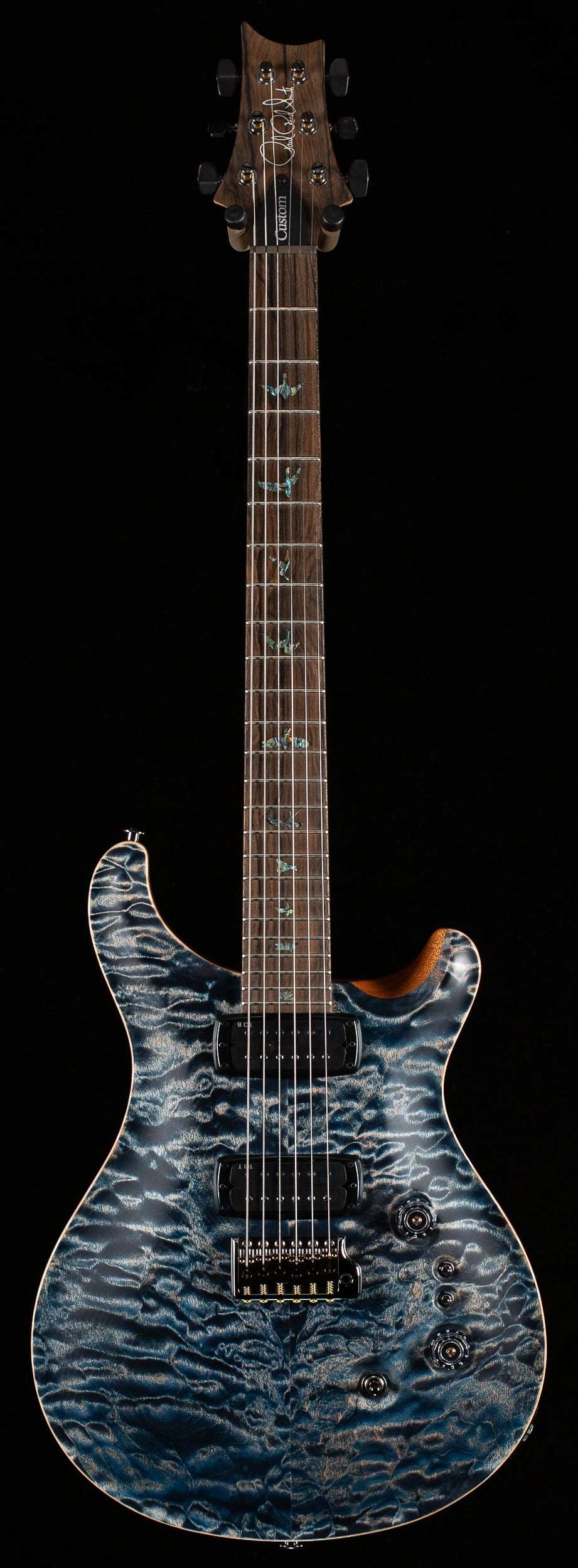 PRS Wood Library Willcutt Exclusive Satin Custom 24-08 Faded Whale Blue Natural Back 10 Top (143)