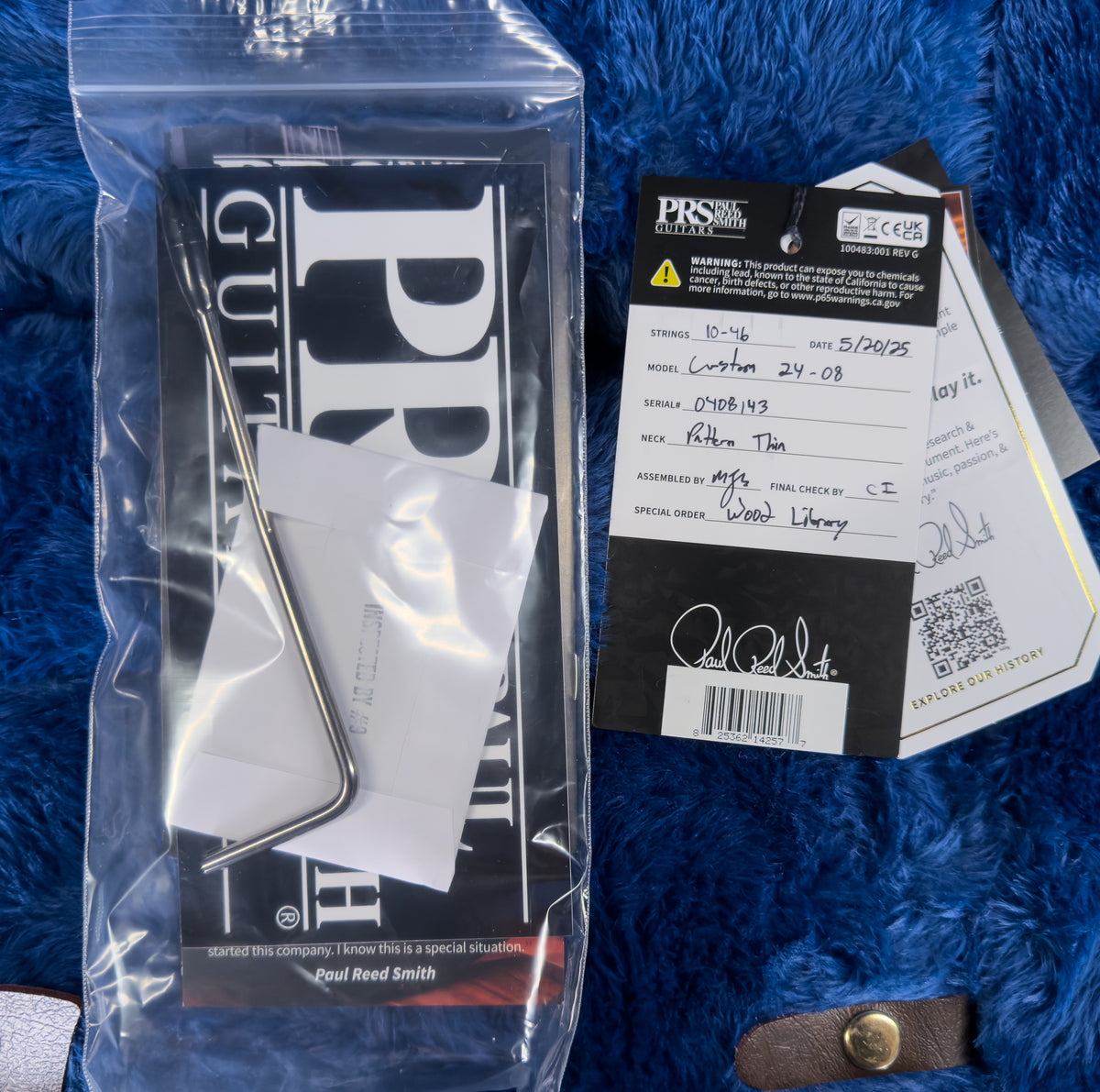 PRS Wood Library Willcutt Exclusive Satin Custom 24-08 Faded Whale Blue Natural Back 10 Top (143)