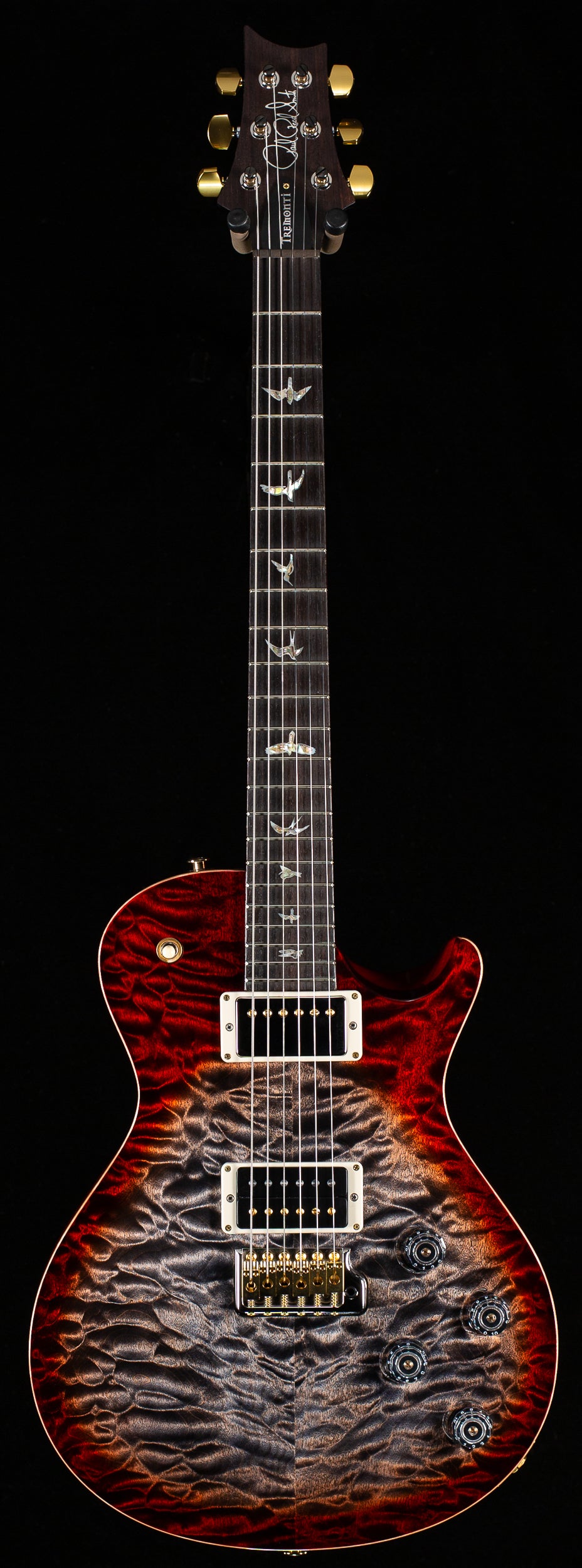 PRS Wood Library Willcutt Exclusive Tremonti Quilt 10 Top Charcoal Cherry Burst (403)