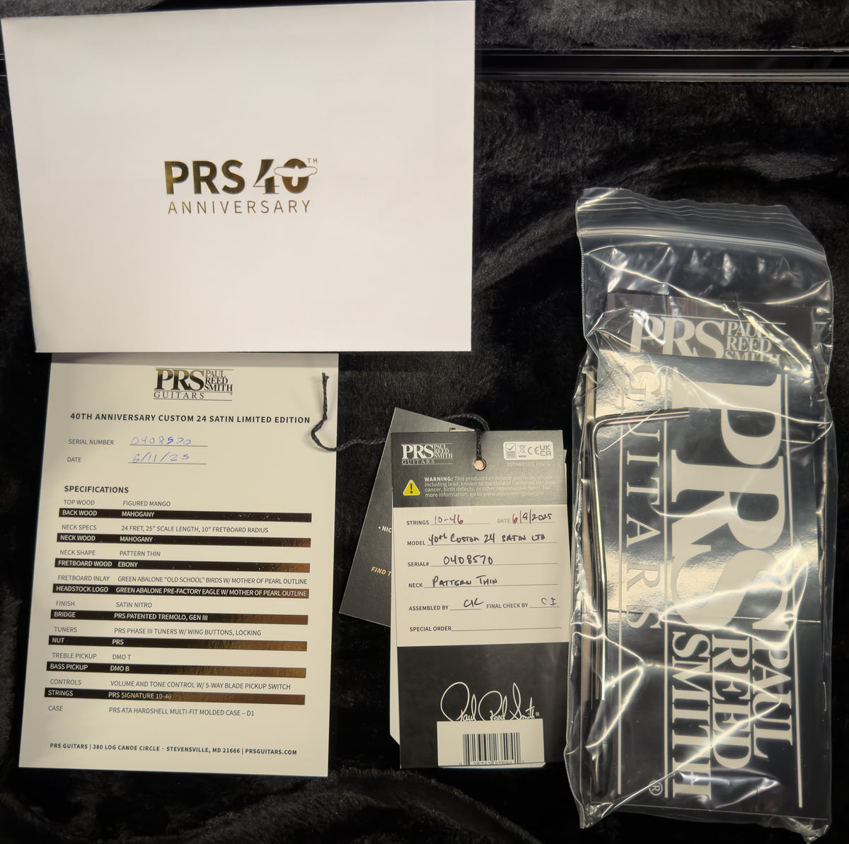 PRS 40th Anniversary Custom 24 Satin Figured Mango Top Cobalt Smokeburst (570)