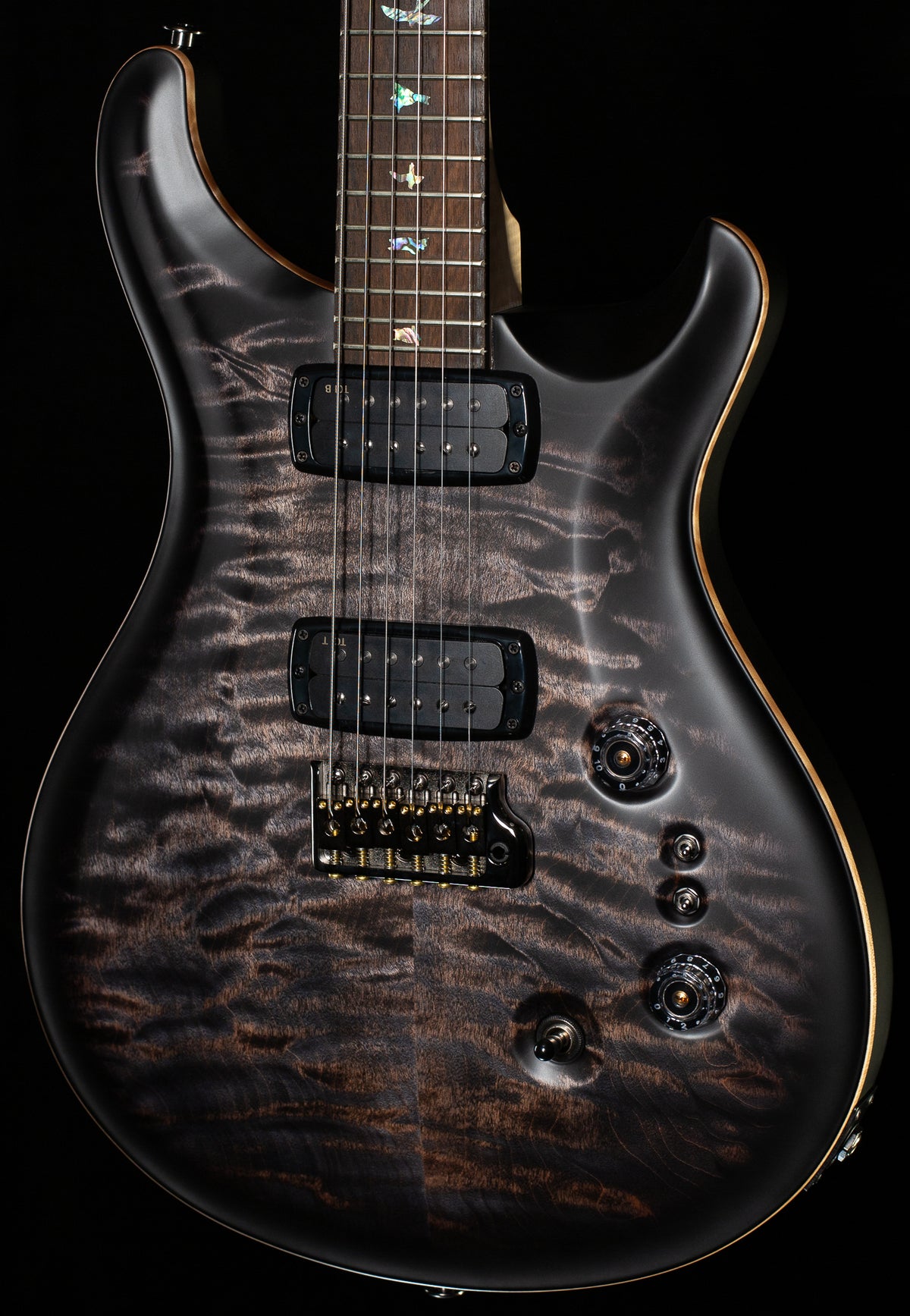 PRS Wood Library Willcutt Exclusive Satin Custom 24-08 Charcoal Burst 10 Top (211)