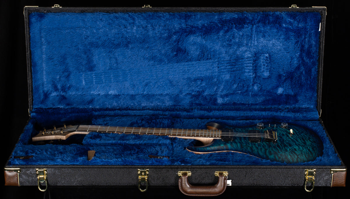 PRS Wood Library Willcutt Exclusive Satin Custom 24-08 Cobalt Blue Natural Back 10 Top (876)