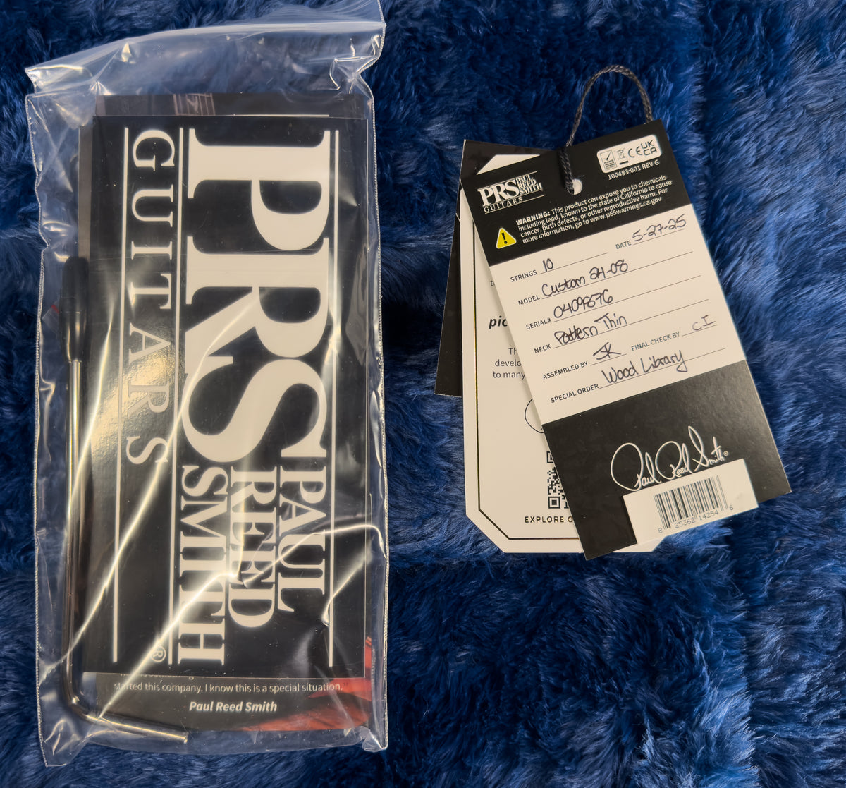 PRS Wood Library Willcutt Exclusive Satin Custom 24-08 Cobalt Blue Natural Back 10 Top (876)