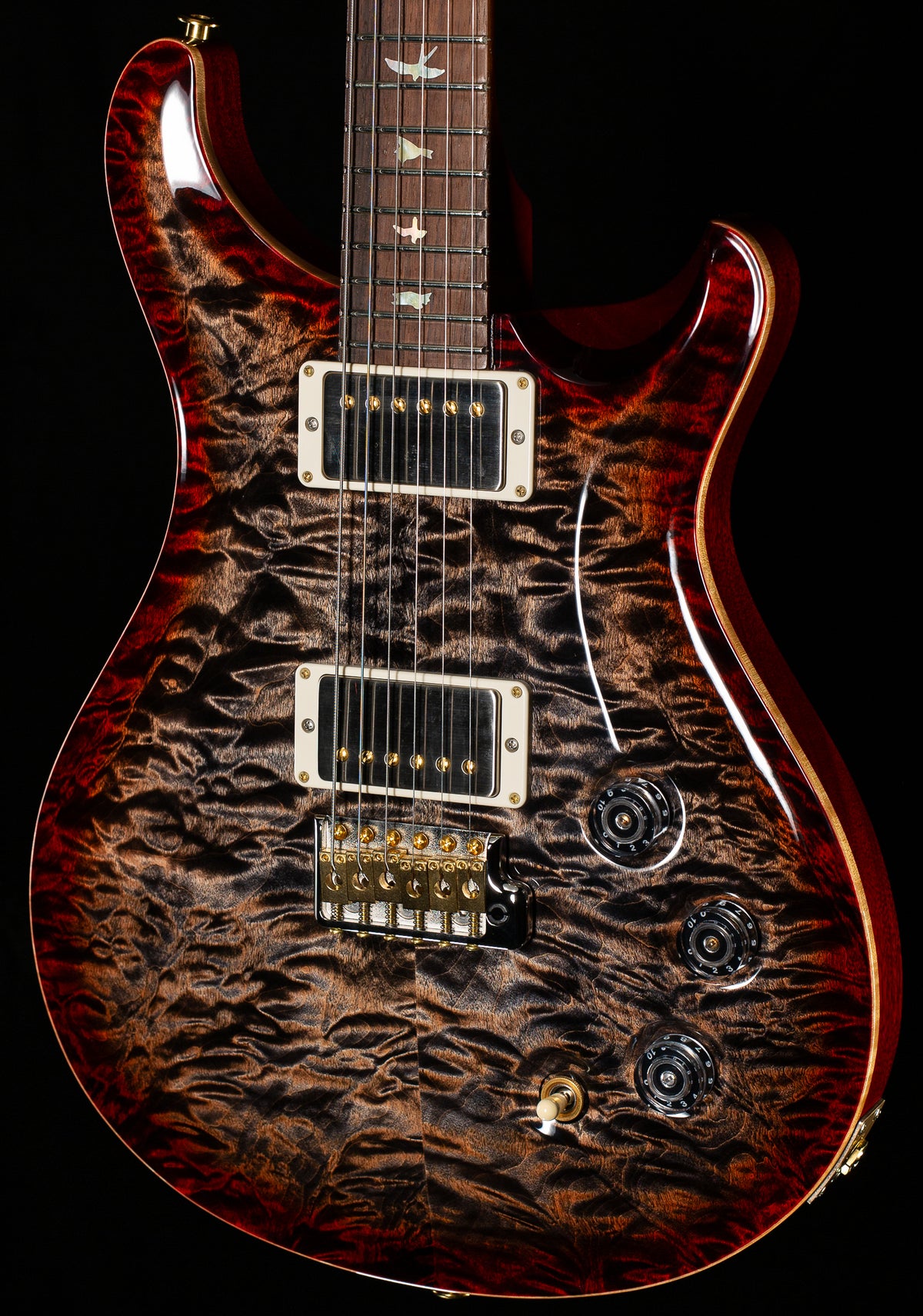 PRS Wood Library Willcutt Exclusive DGT Quilt Maple Charcoal Cherry Burst 10 Top (910)