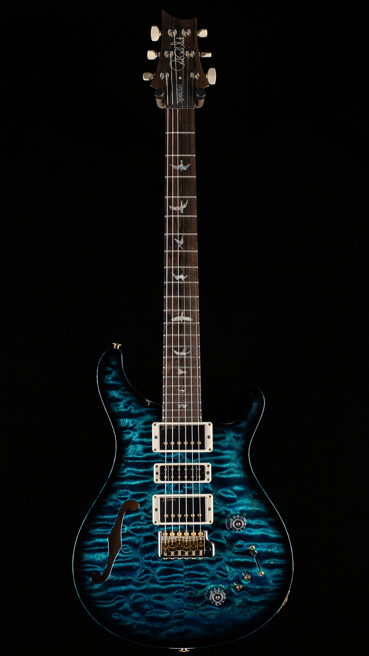 PRS Wood Library Willcutt Exclusive Special Semi-Hollow Quilt Maple Cobalt Smokeburst 10 Top (054)