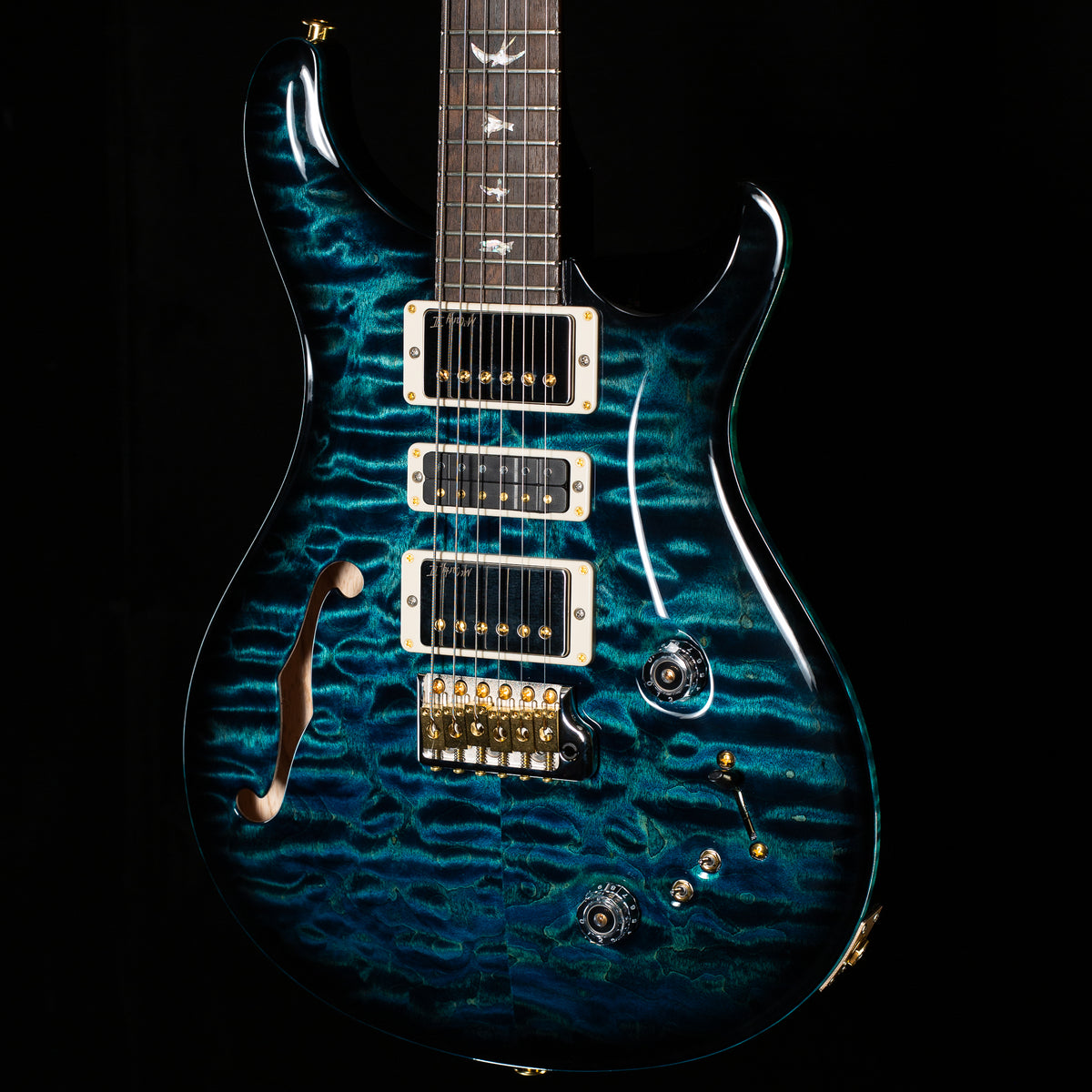 PRS Wood Library Willcutt Exclusive Special Semi-Hollow Quilt Maple Cobalt Smokeburst 10 Top (054)