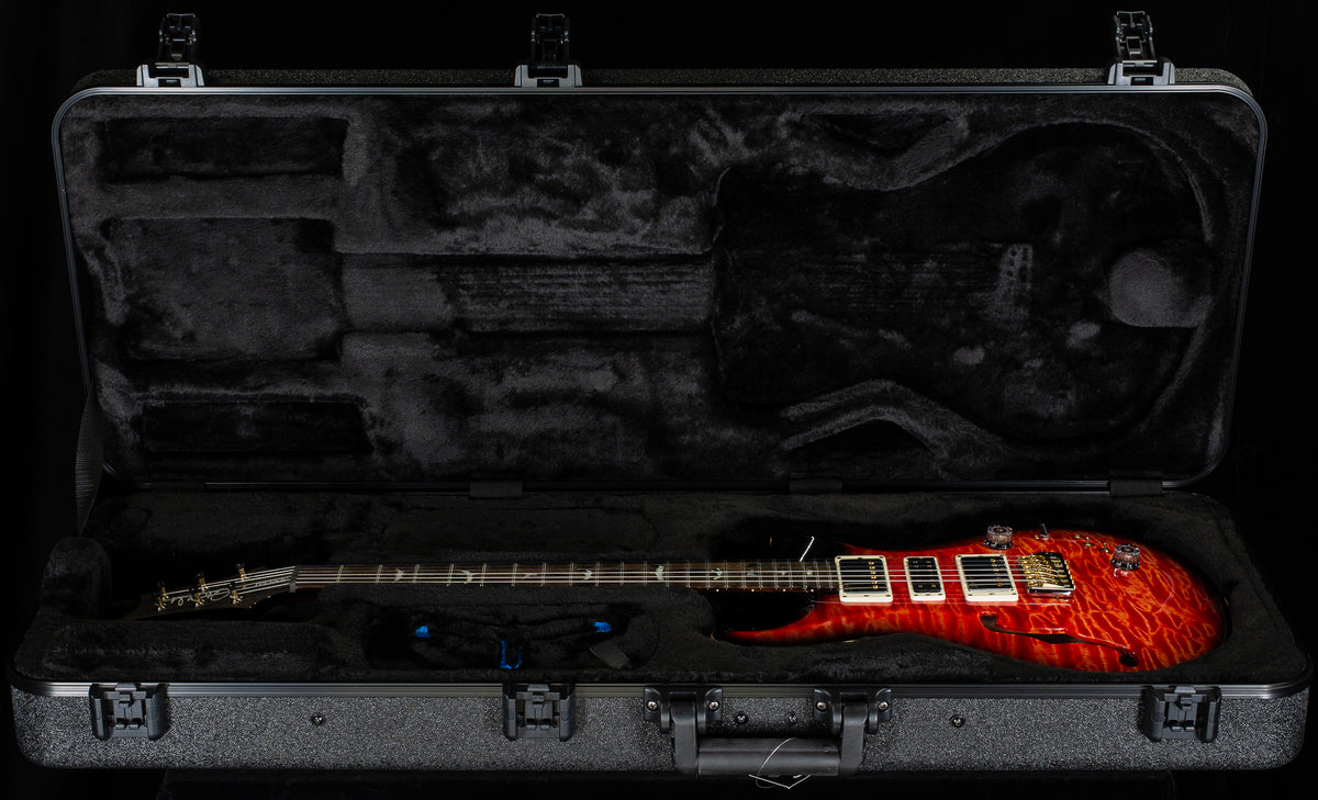 PRS Wood Library Willcutt Exclusive Special Semi-Hollow Quilt Maple Blood Orange Smokeburst 10 Top (056)