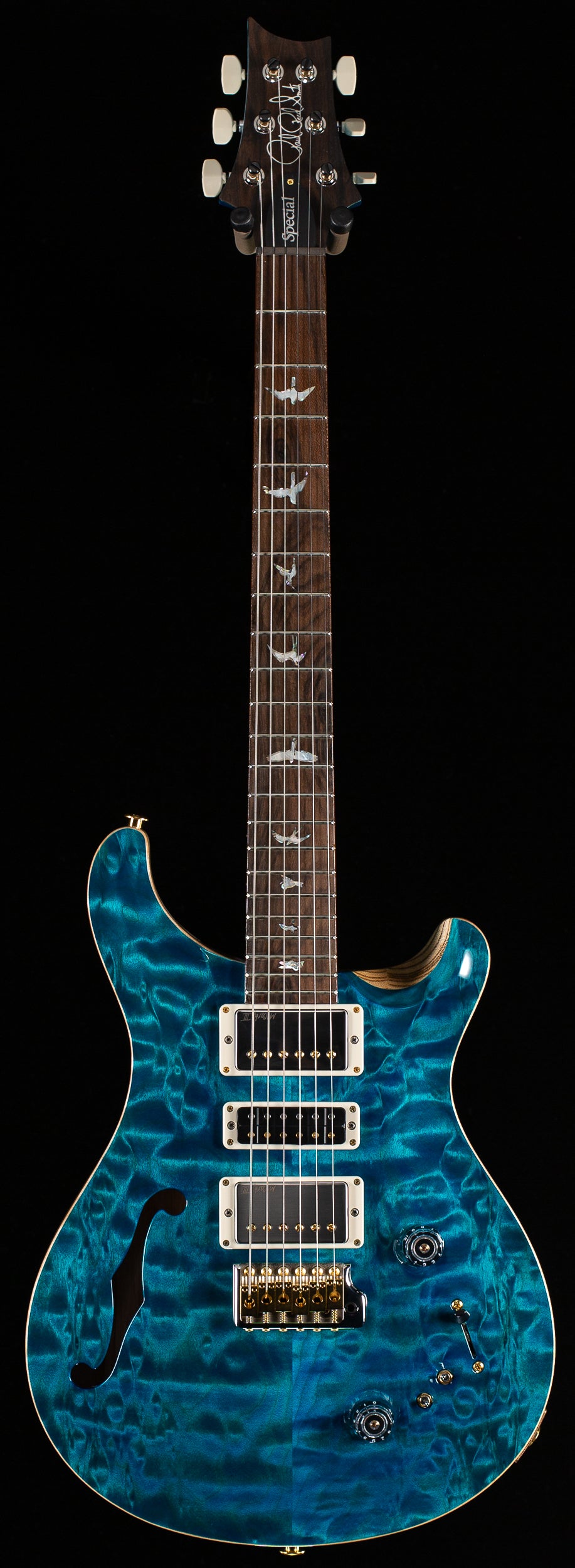 PRS Wood Library Willcutt Exclusive Special Semi-Hollow Quilt Maple Carroll Blue 10 Top (058)