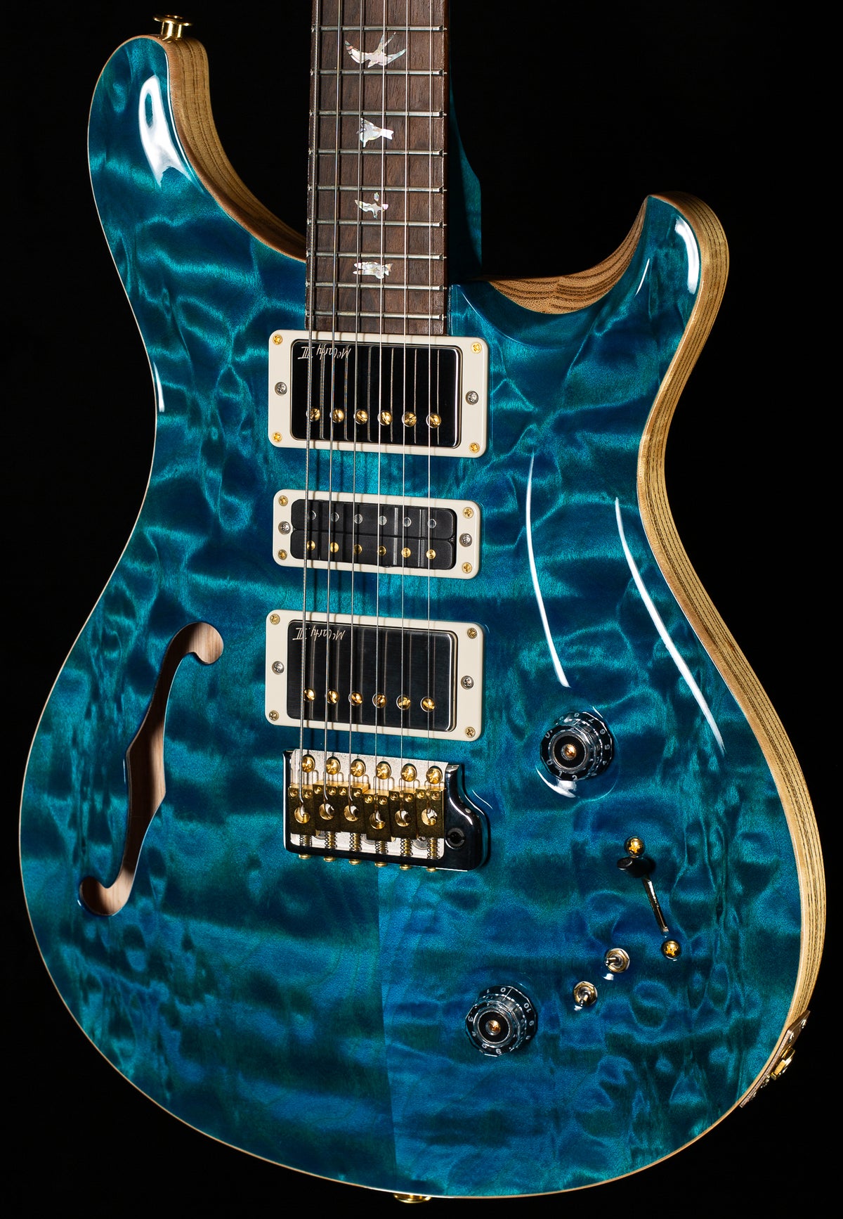 PRS Wood Library Willcutt Exclusive Special Semi-Hollow Quilt Maple Carroll Blue 10 Top (058)