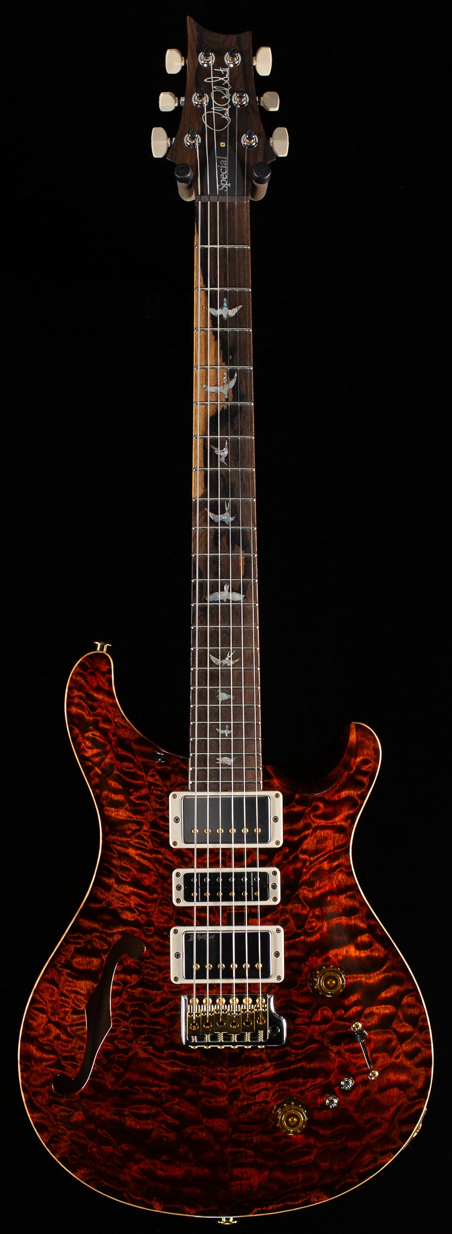 PRS Wood Library Willcutt Exclusive Special Semi-Hollow Quilt Maple 10-Top Orange Tiger 10 Top (063)