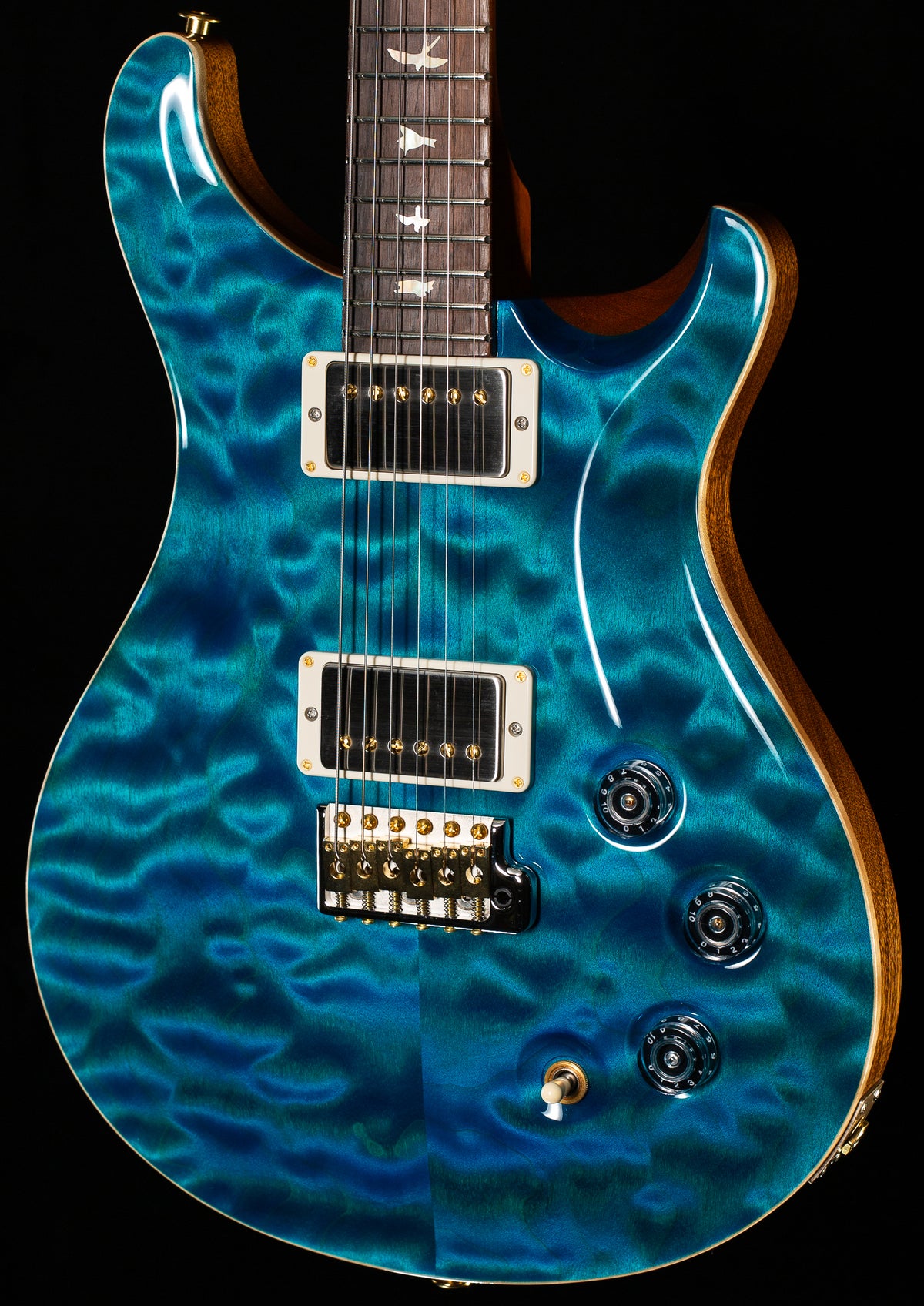 PRS Wood Library Willcutt Exclusive DGT Quilt Maple Carroll Blue 10 Top (432)