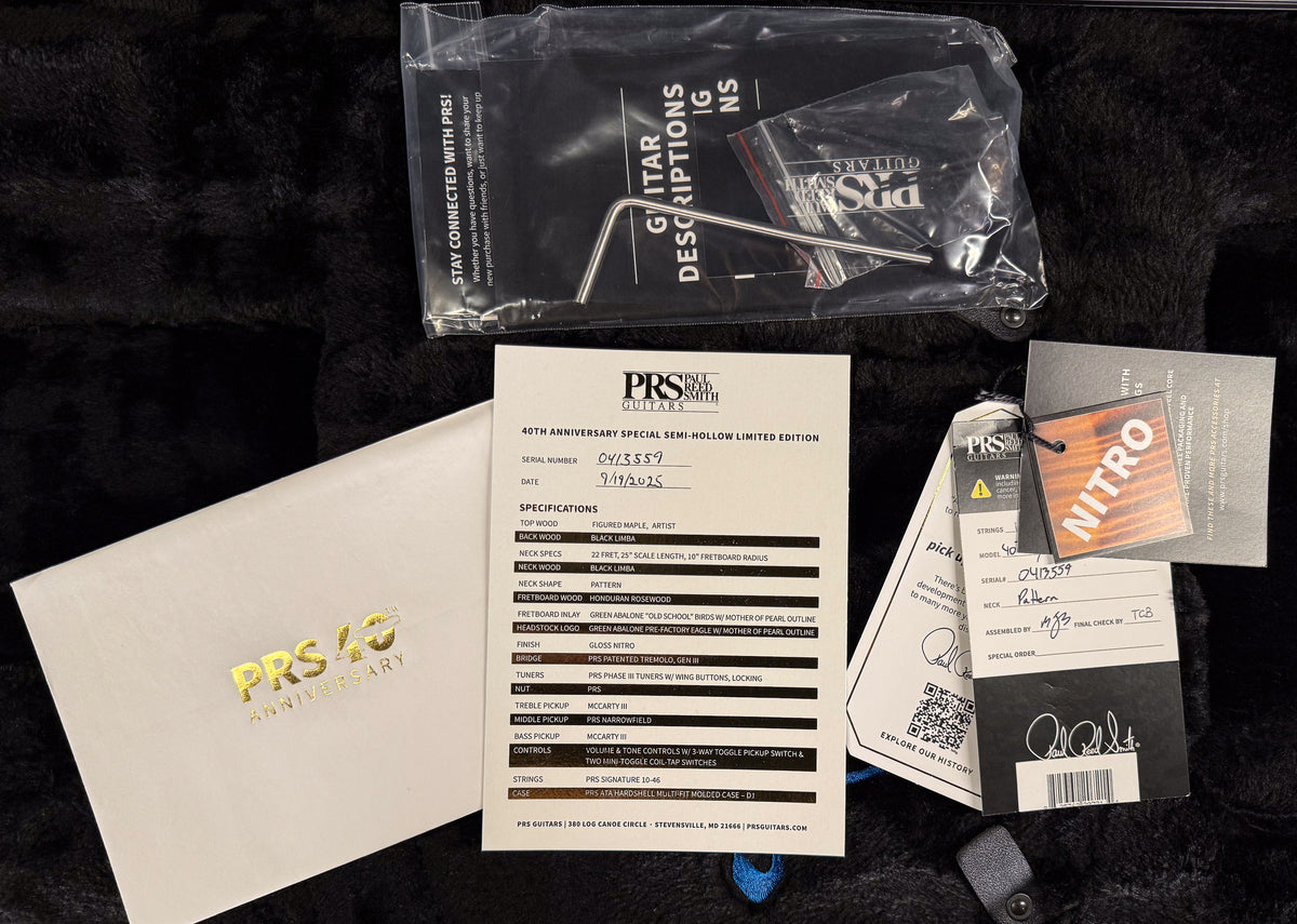 PRS 40th Anniversary Special Semi-Hollow Yellow Tiger Artist Top (559)