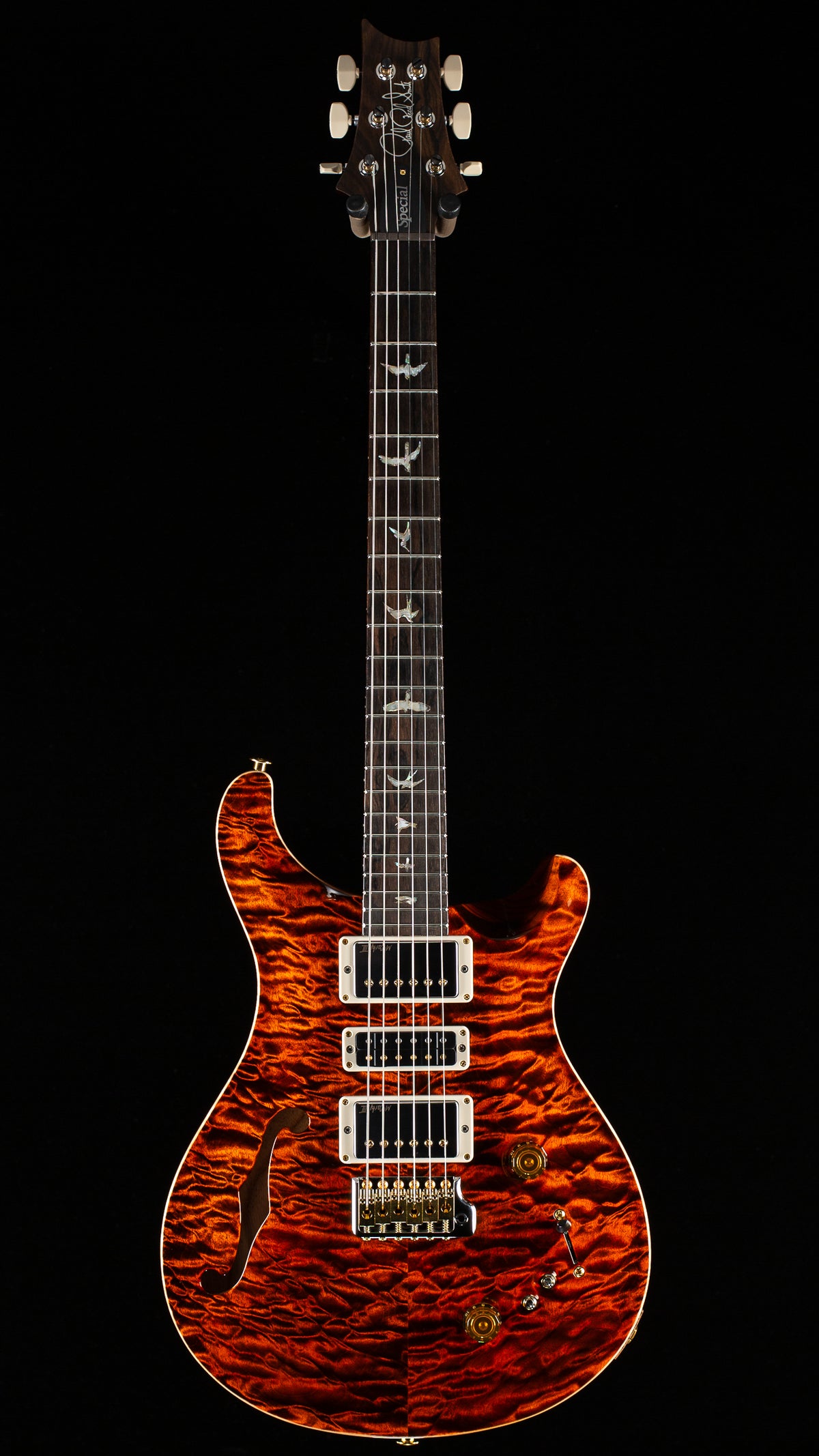 PRS Wood Library Willcutt Exclusive Special Semi-Hollow Quilt Maple 10-Top Orange Tiger 10 Top  (773)