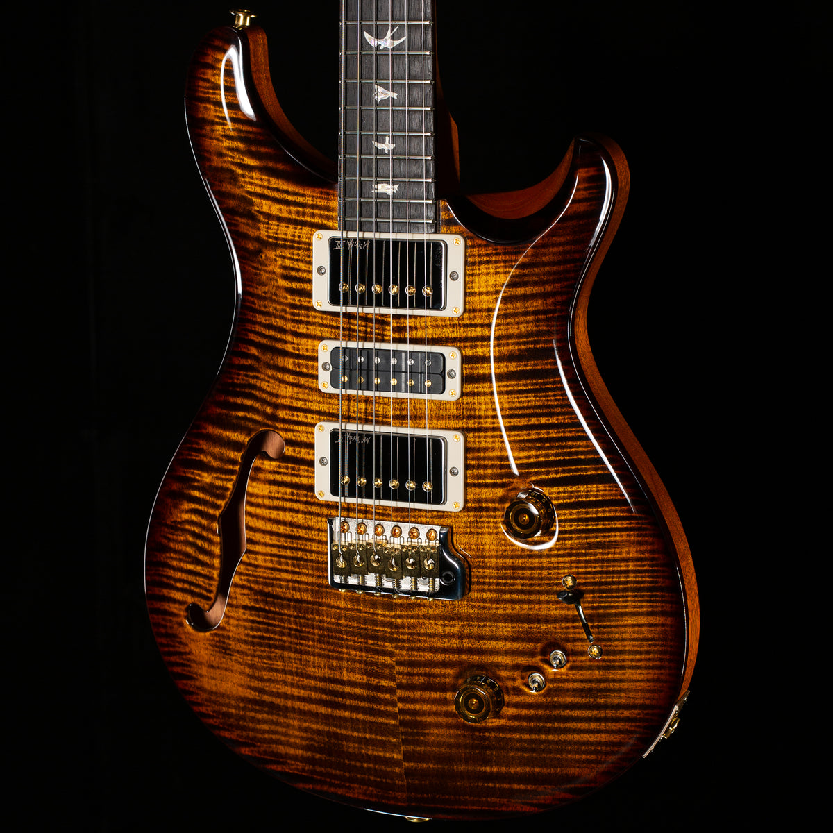 PRS Special Semi-Hollow 10 top Custom Color Black Gold Burst (148)