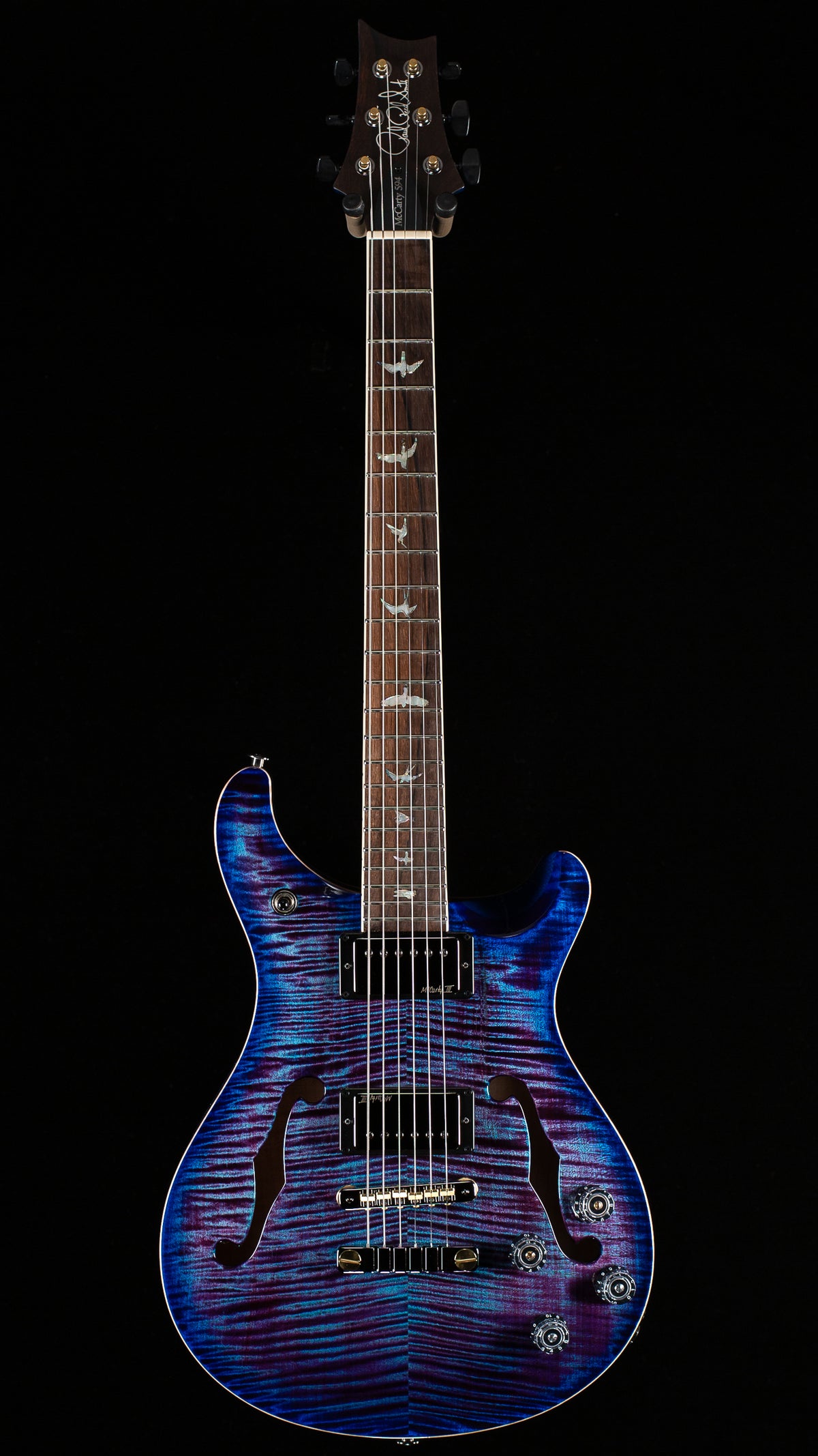 PRS Wood Library Willcutt Exclusive McCarty 594 Hollowbody II Violet Blue Burst 10 Top (131)
