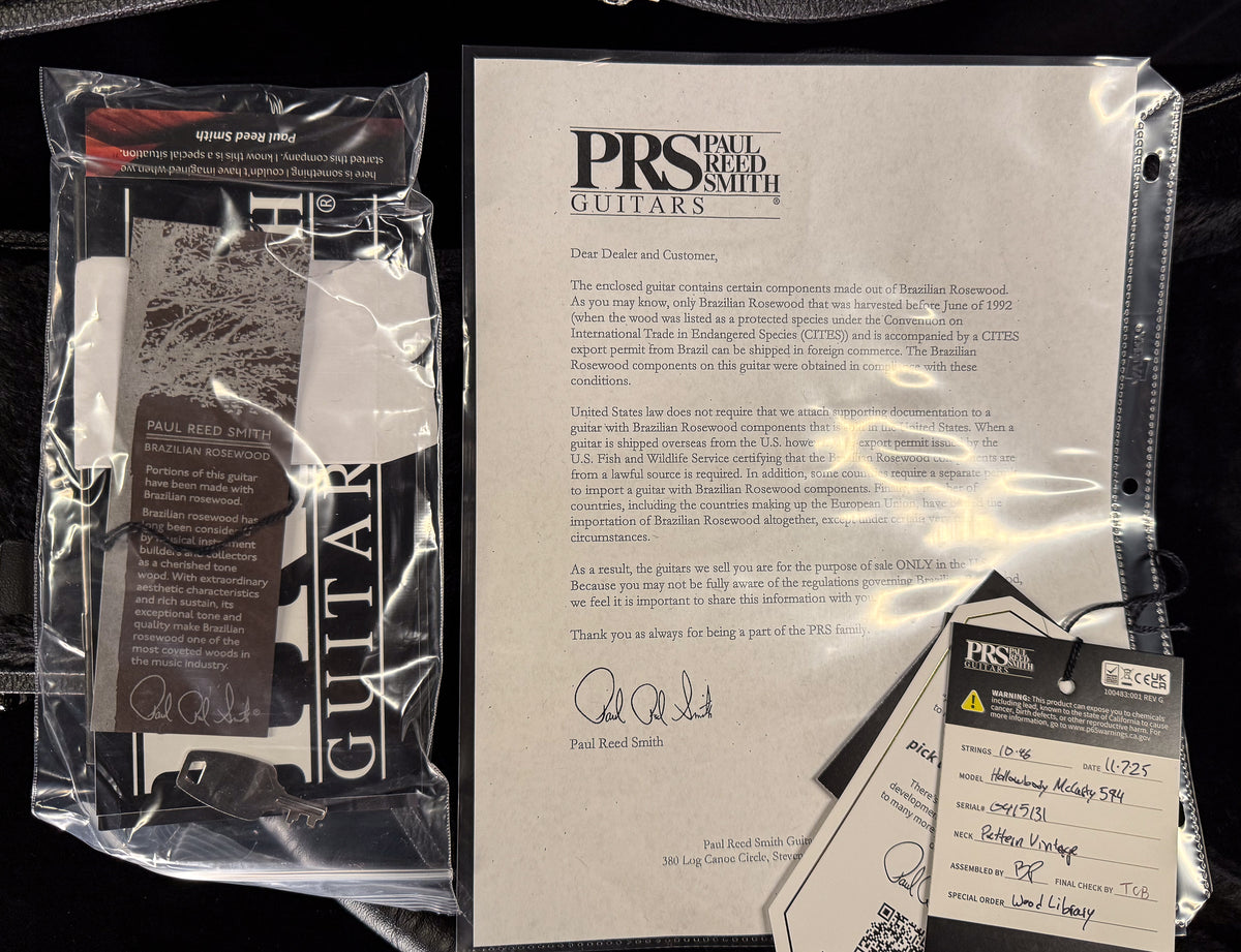 PRS Wood Library Willcutt Exclusive McCarty 594 Hollowbody II Violet Blue Burst 10 Top (131)