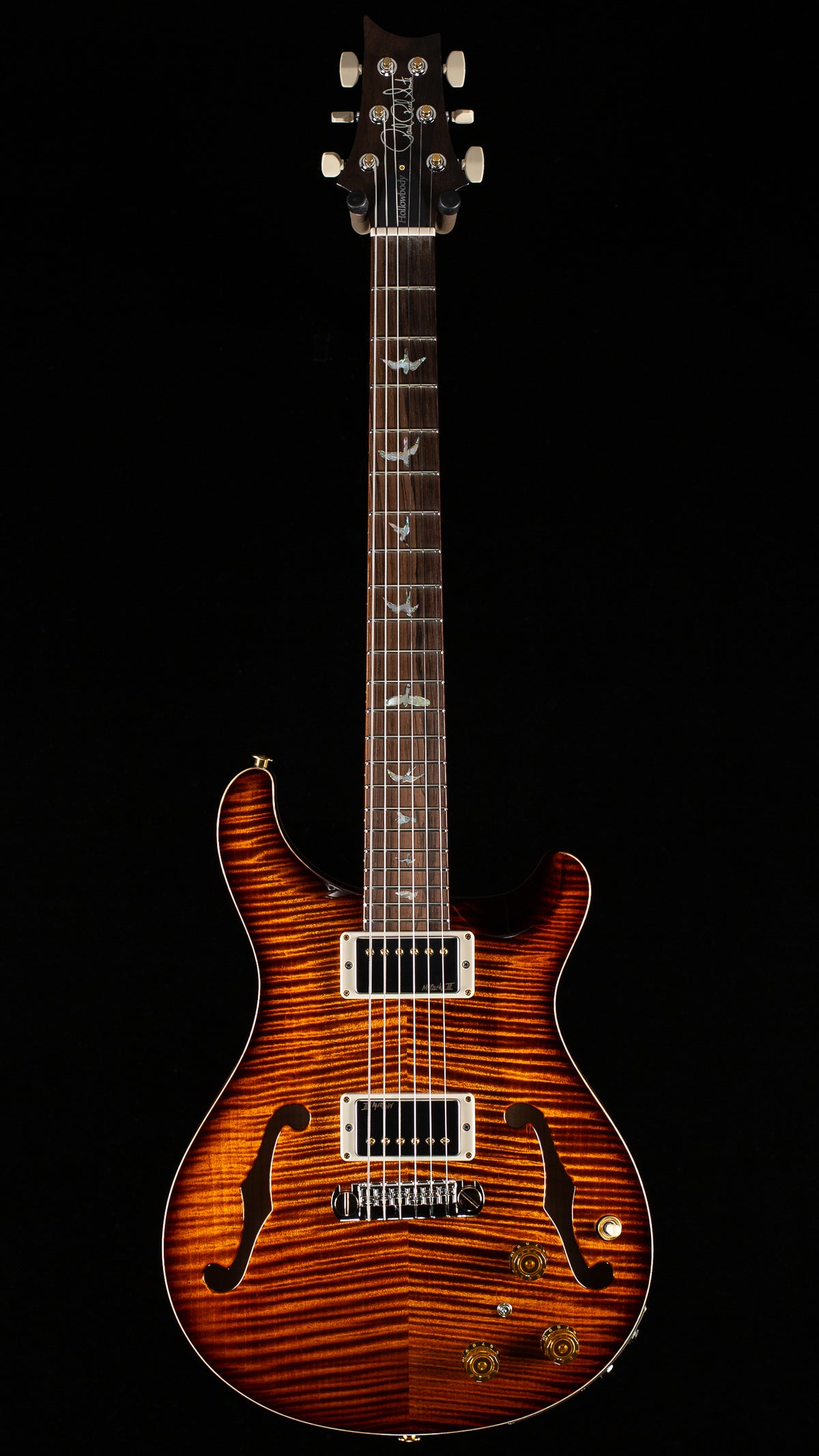 PRS Wood Library Willcutt Exclusive Hollowbody II Piezo Copperhead Burst Stained Neck 10 Top (087)