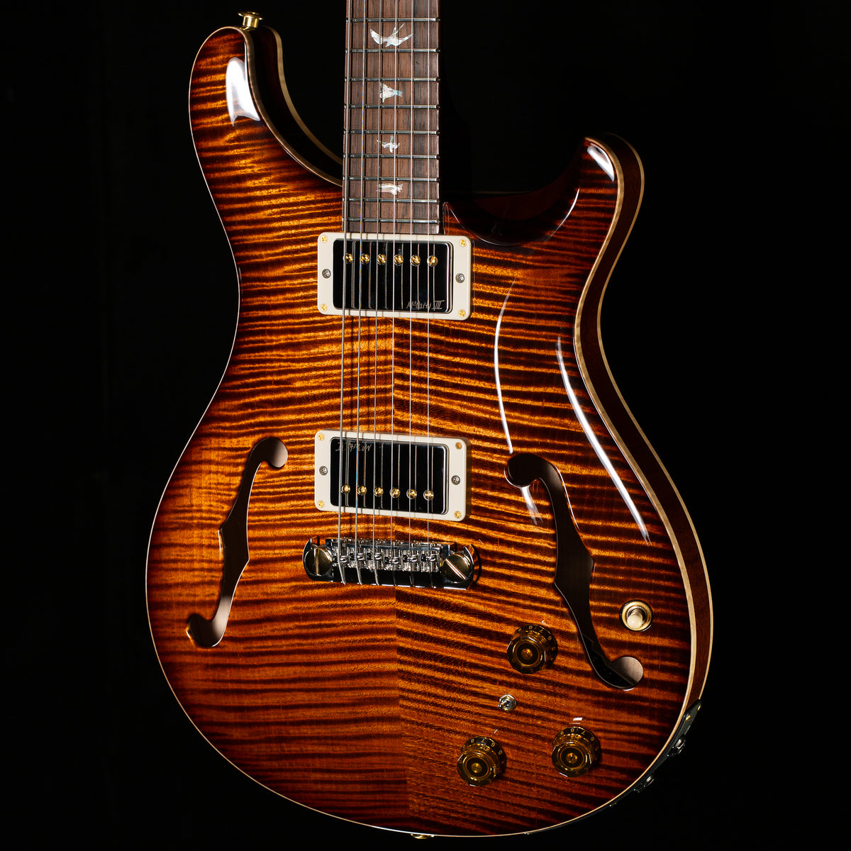 PRS Wood Library Willcutt Exclusive Hollowbody II Piezo Copperhead Burst Stained Neck 10 Top (087)