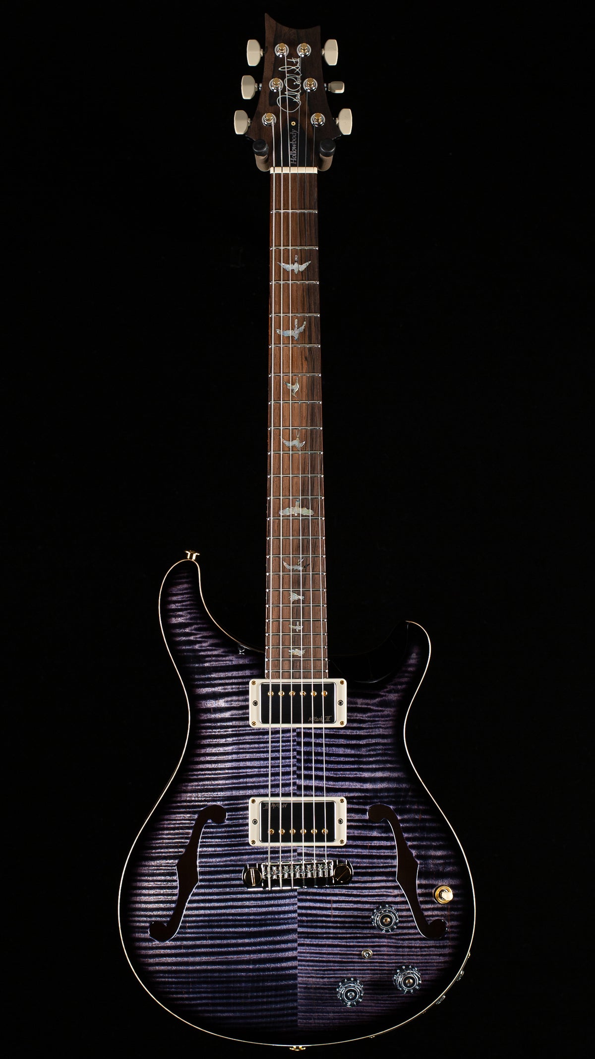 PRS Wood Library Willcutt Exclusive Hollowbody II Piezo Purple Mist Stained Neck 10 Top Quilt (089)