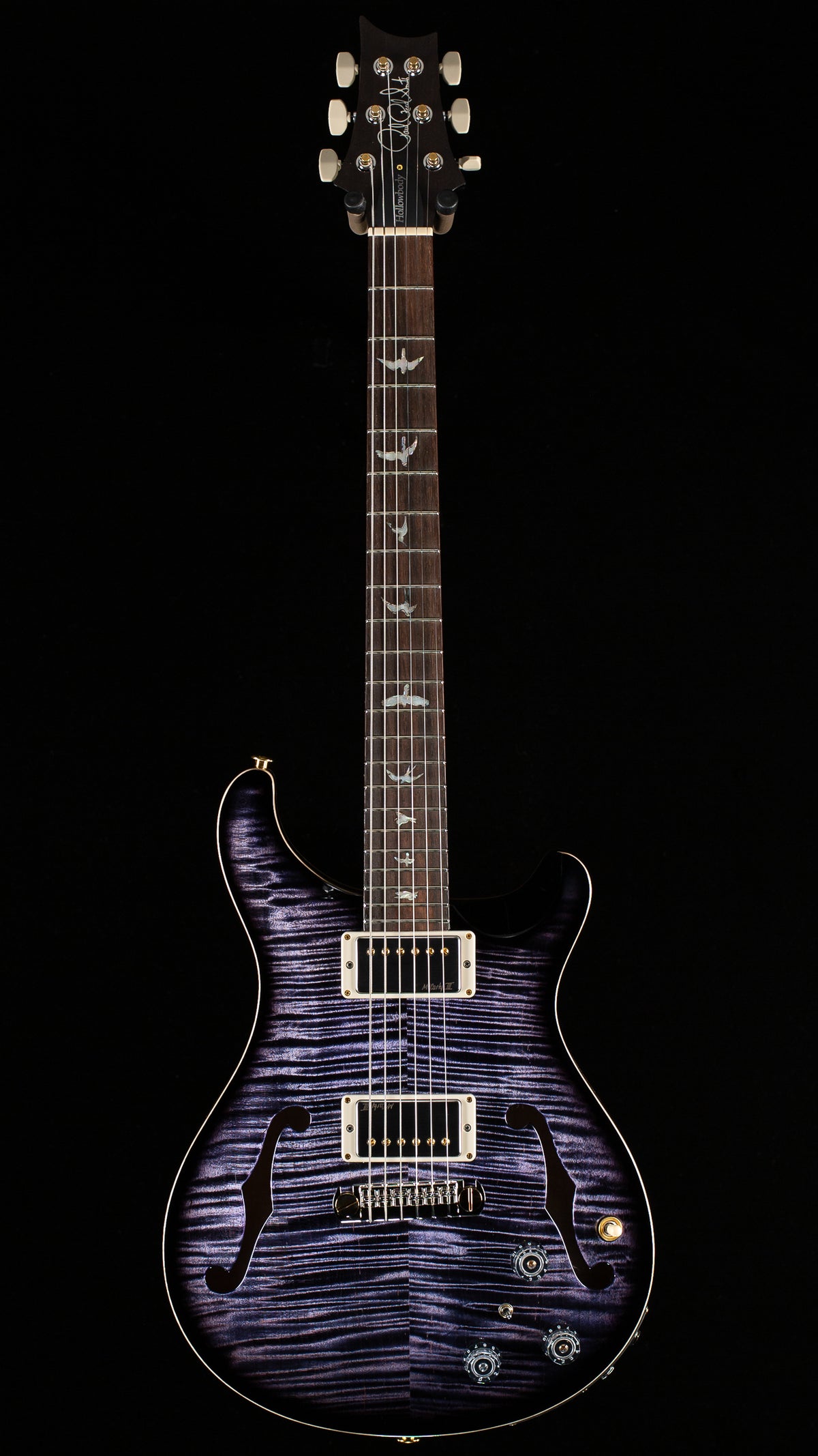 PRS Wood Library Willcutt Exclusive Hollowbody II Piezo Purple Mist Stained Neck 10 Top Quilt (091)