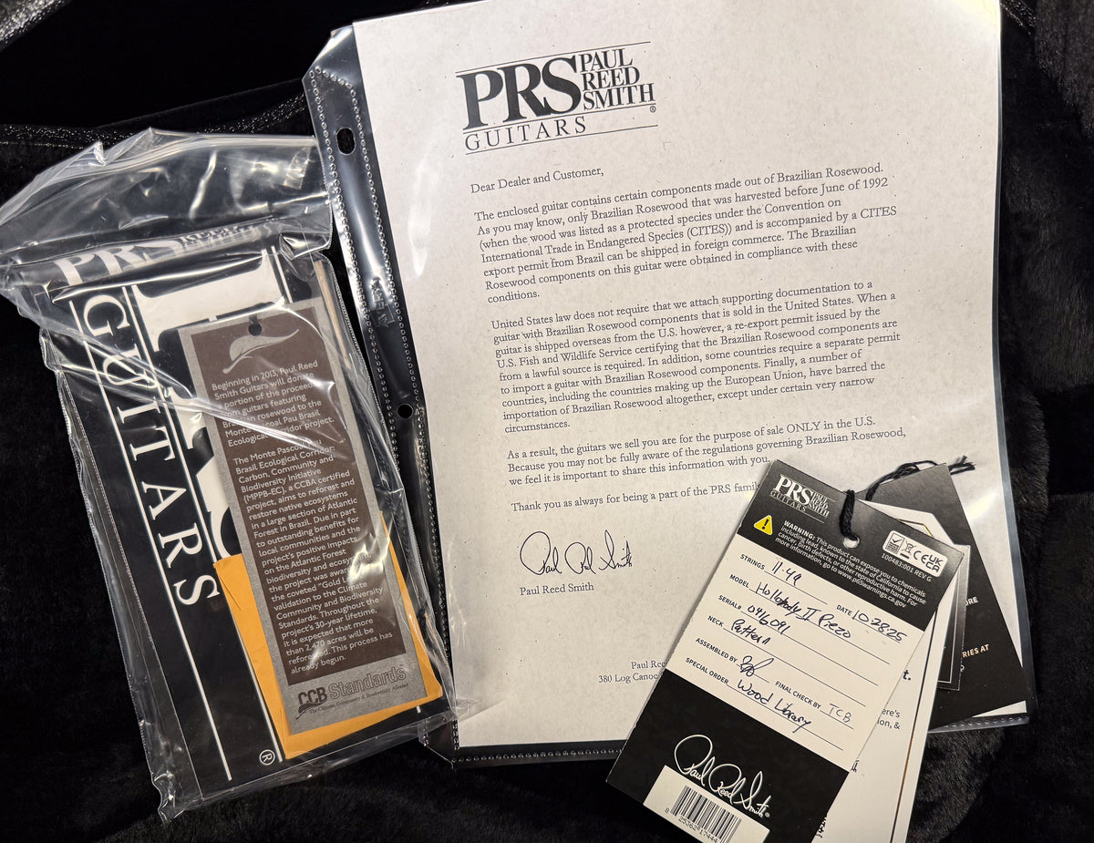 PRS Wood Library Willcutt Exclusive Hollowbody II Piezo Purple Mist Stained Neck 10 Top Quilt (091)