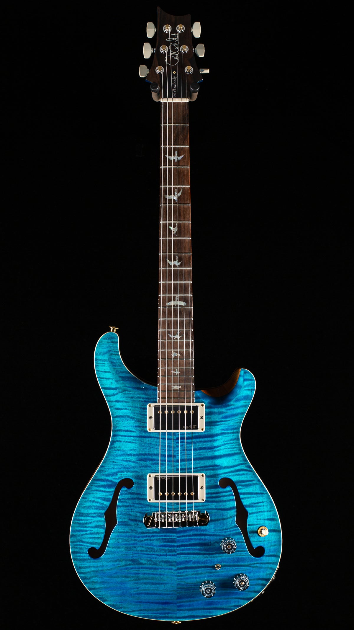 PRS Wood Library Willcutt Exclusive Hollowbody II Piezo Carroll Blue Stained Neck 10 Top (093)