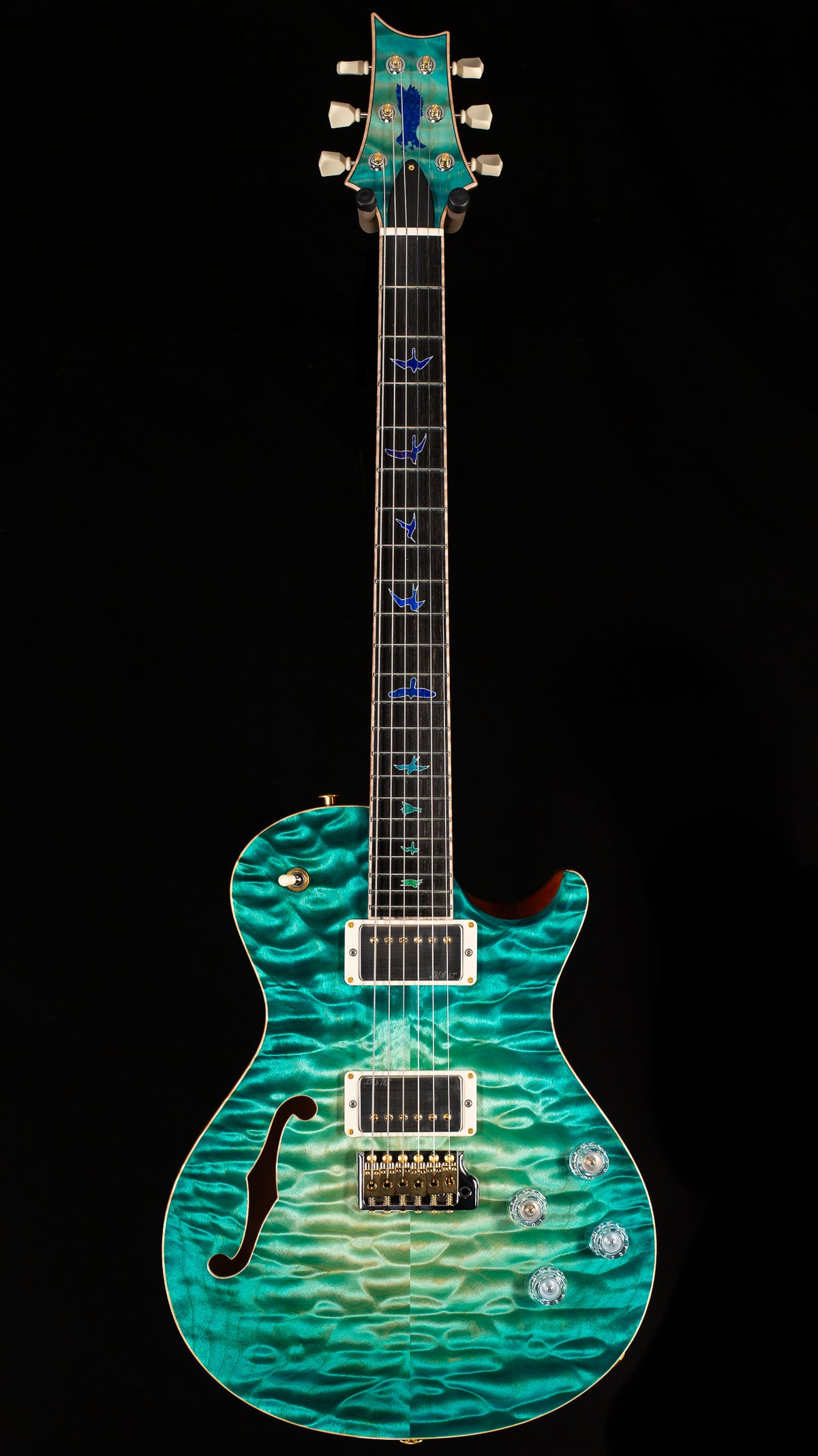 PRS Private Stock 11094 McCarty 594 Singlecut Semi-Hollow Bahamian Blue Burst (413)