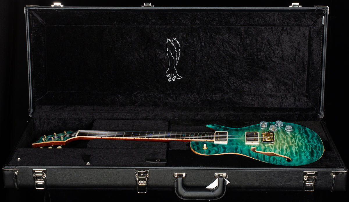PRS Private Stock 11094 McCarty 594 Singlecut Semi-Hollow Bahamian Blue Burst (413)