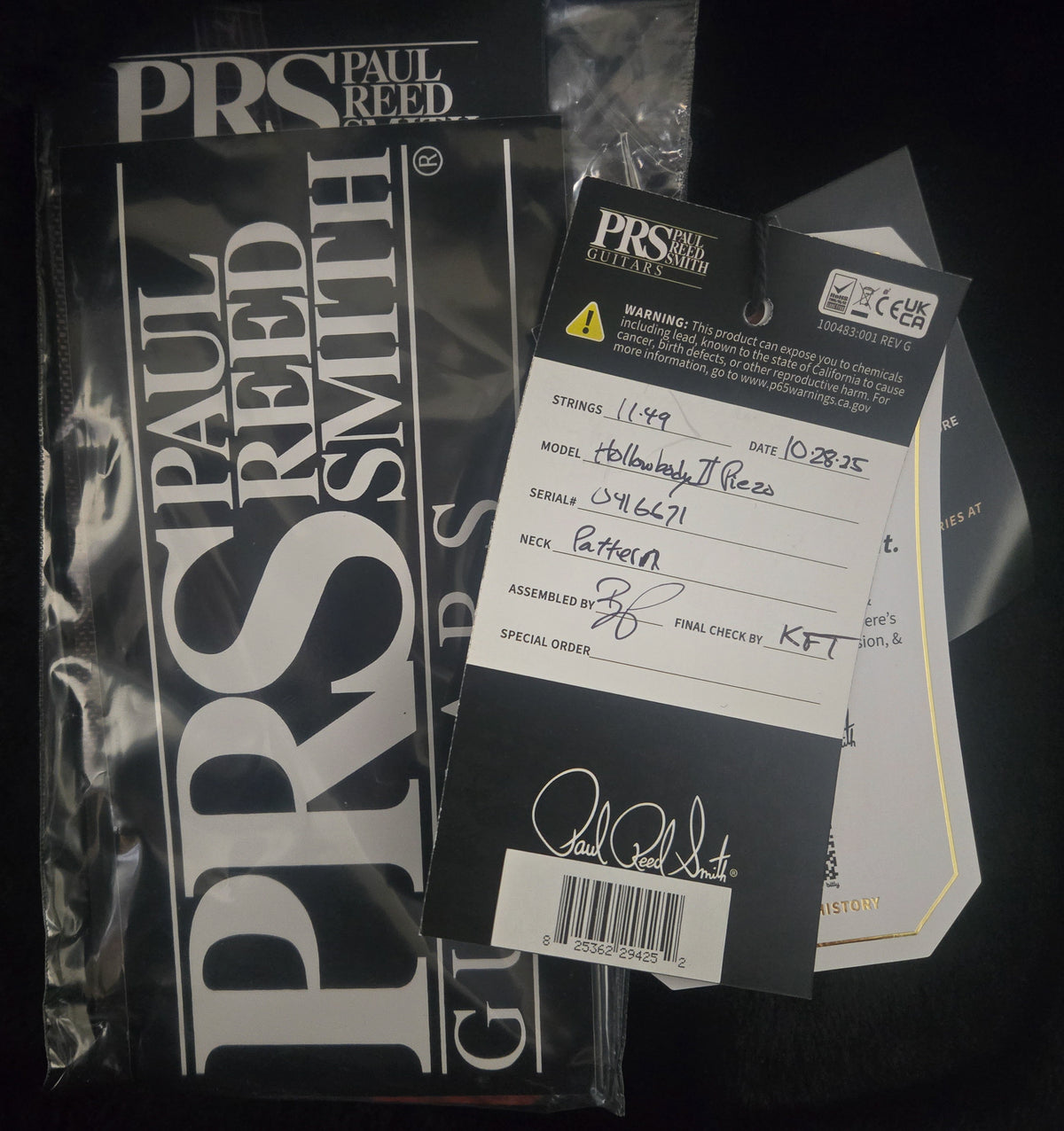 PRS Hollowbody II Piezo Black Rainbow Holoflake (671)