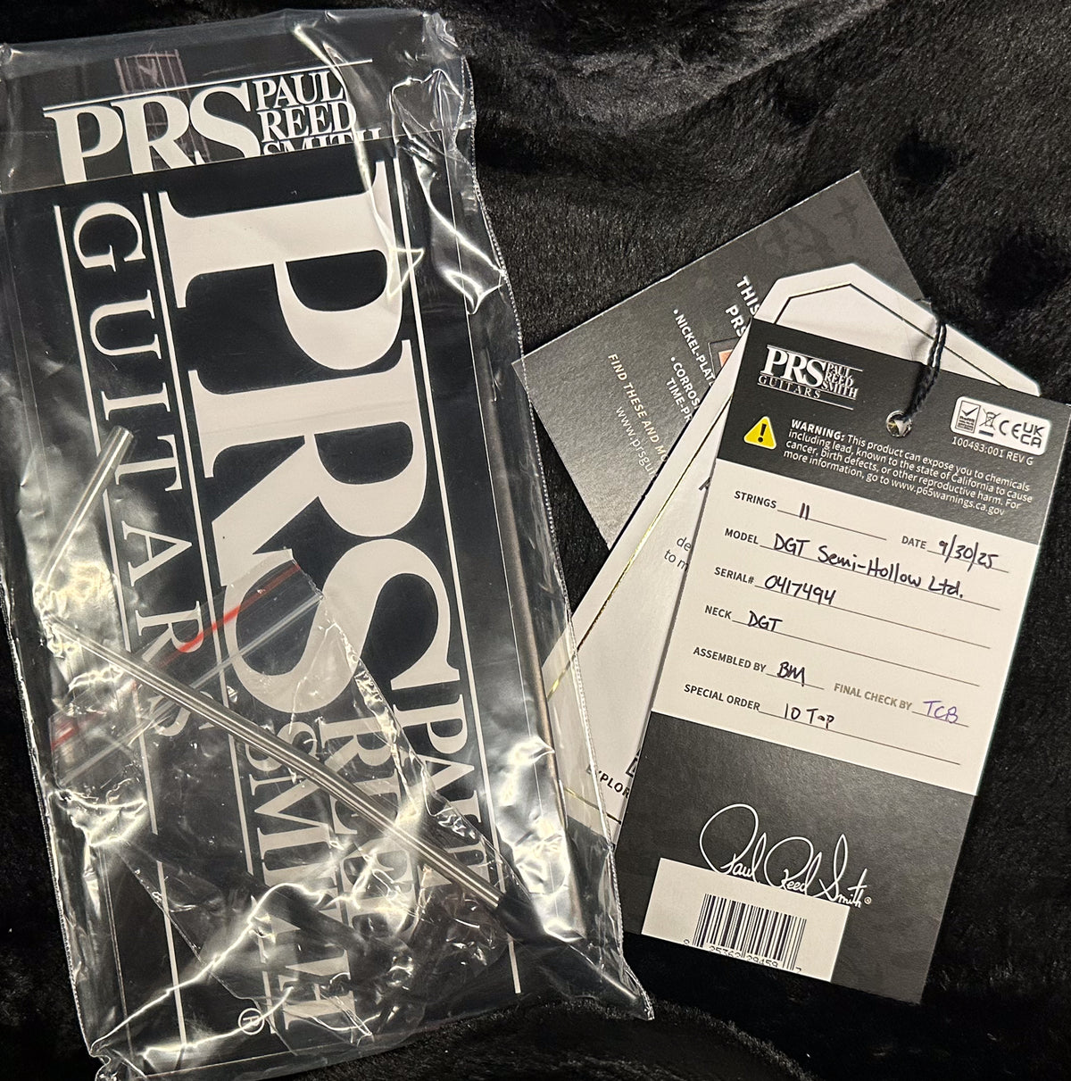 PRS DGT Semi-Hollow Charcoal 10 Top (494)