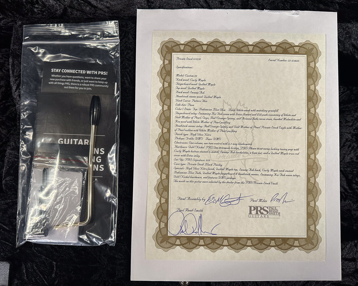 PRS Private Stock 12259 Custom 24 Bahamian Blue Glow Koi Fish(652)