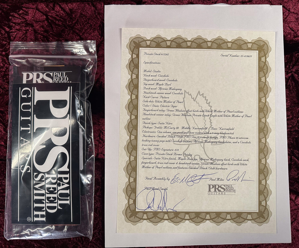 PRS Private Stock 12262 Studio Electric Tiger Maple Burl (653)