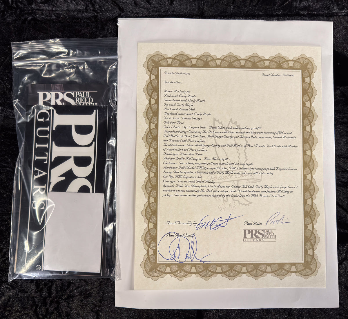 PRS Private Stock 12264 McCarty 594 Laguna Glow Koi Inlay (660)